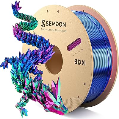 22 – PLA Filament 1.75mm, Tri-Colors Gradient Rainbow Silk PLA Filament ±0.02mm – Metal 3D Printer Filament for Ender 3 V2, 3D Printer, Lithophan…