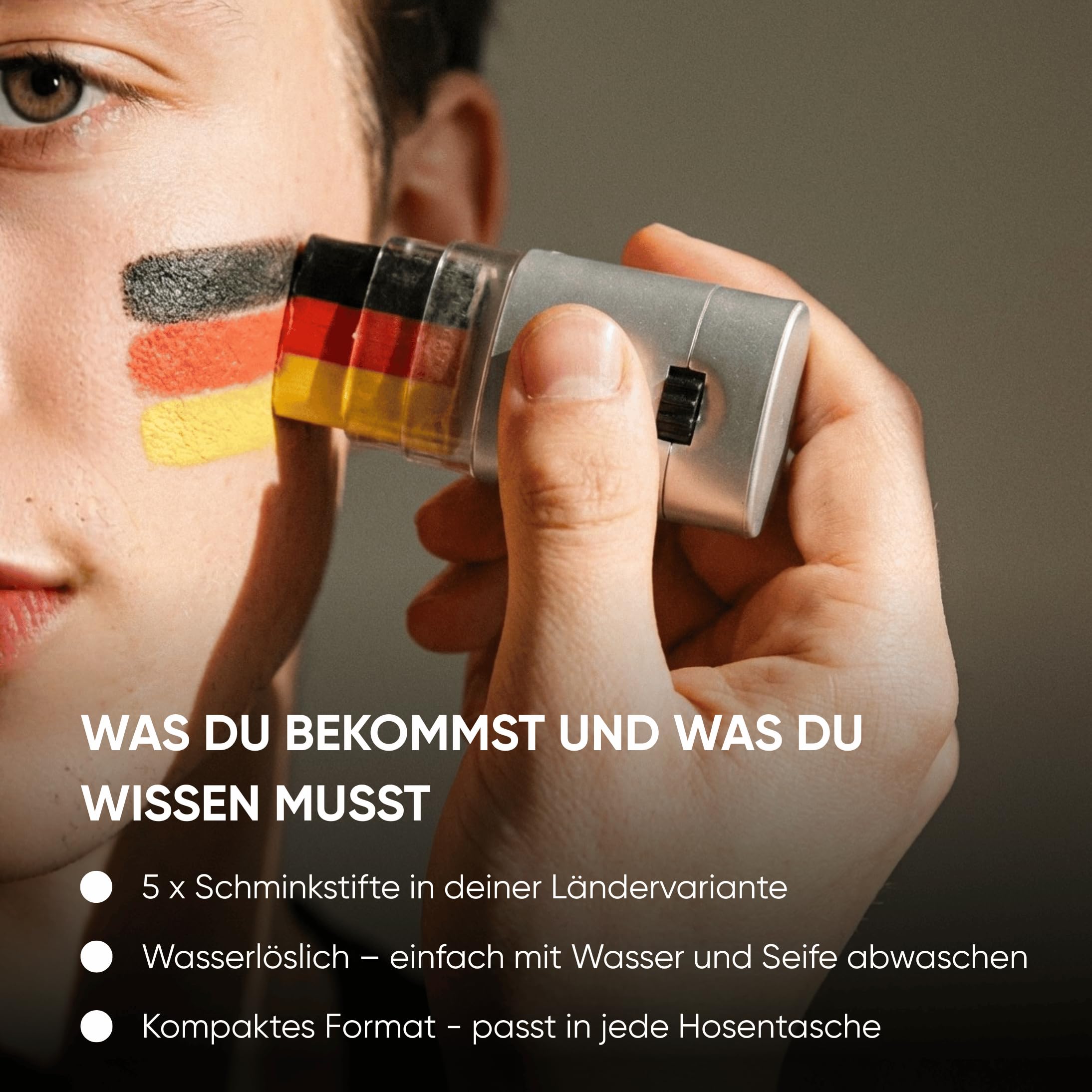 Sonia Originelli Schminkstift Fanschminke Länderfarben - Gesichtsfarbe wasserlöslich für Fußball WM EM I Make Up Schminke Fan Fanartikel