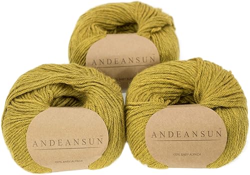 (Juego de 3) Ovillos 100% de lana de alpaca bebé #1, DK #3, Worsted #4, Bulky #5 (150 gramos  5.29 onzas en total), lujosos, acogedores y suaves