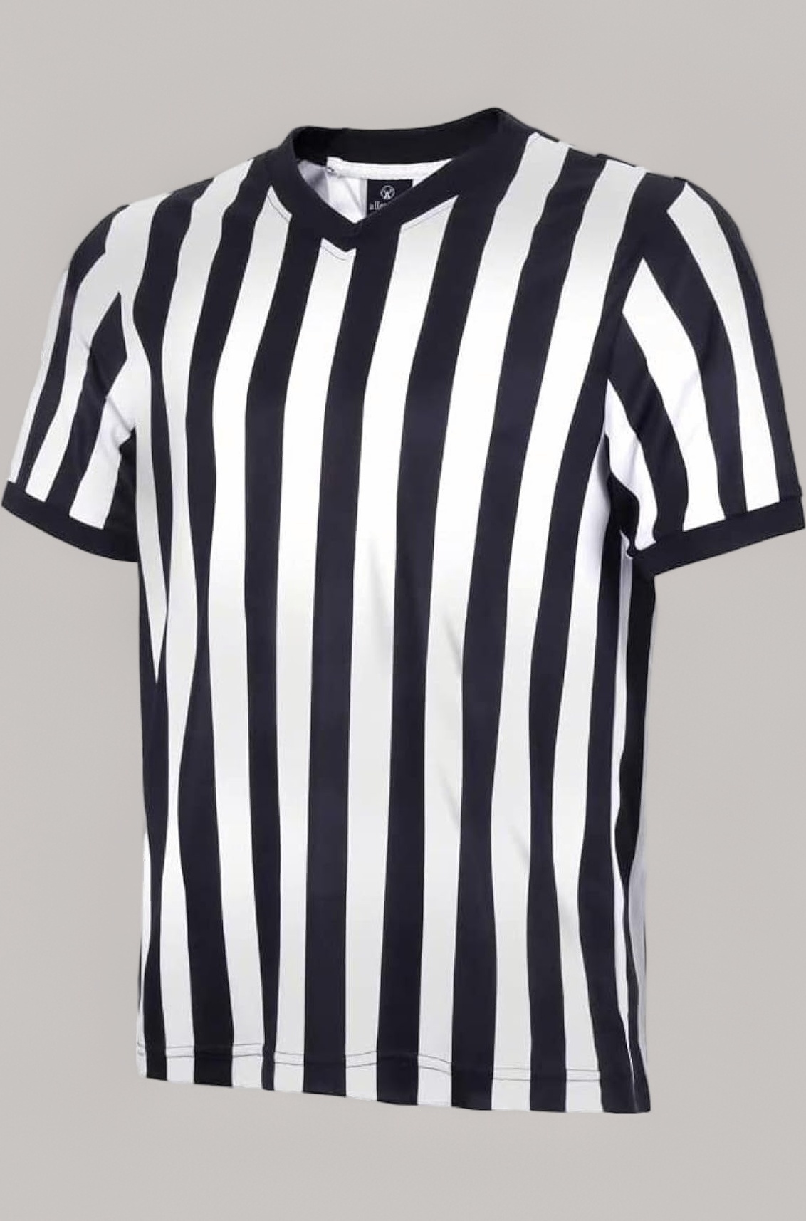 Men Referee Shirt, Black & White Stripe Referee/Umpire Jersey V-Neck Referee Uniform Basketball, Football, & Soccer