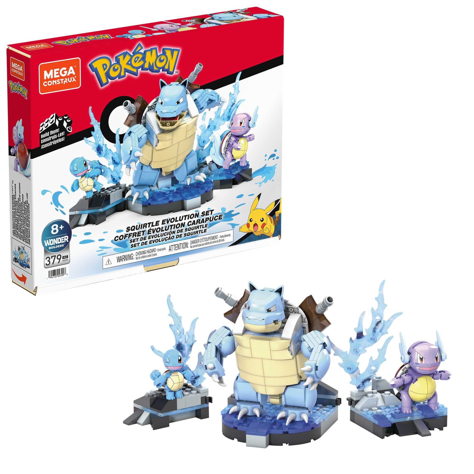 Mega Construx Pokémon Ewolucja Squirtle Zestaw klocków dla dzieci HDH93
