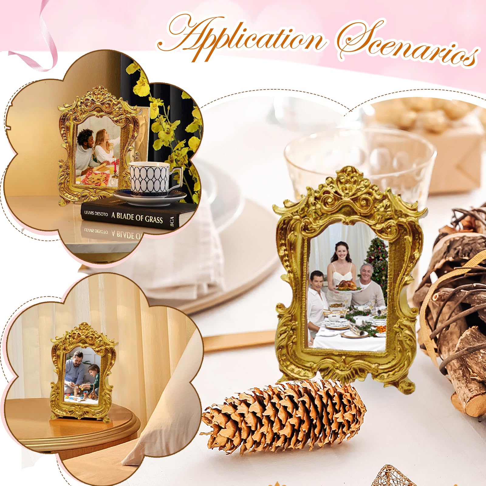 Amazon.com - HAPLOVE 18pcs Vintage Resin Picture Frame Antique