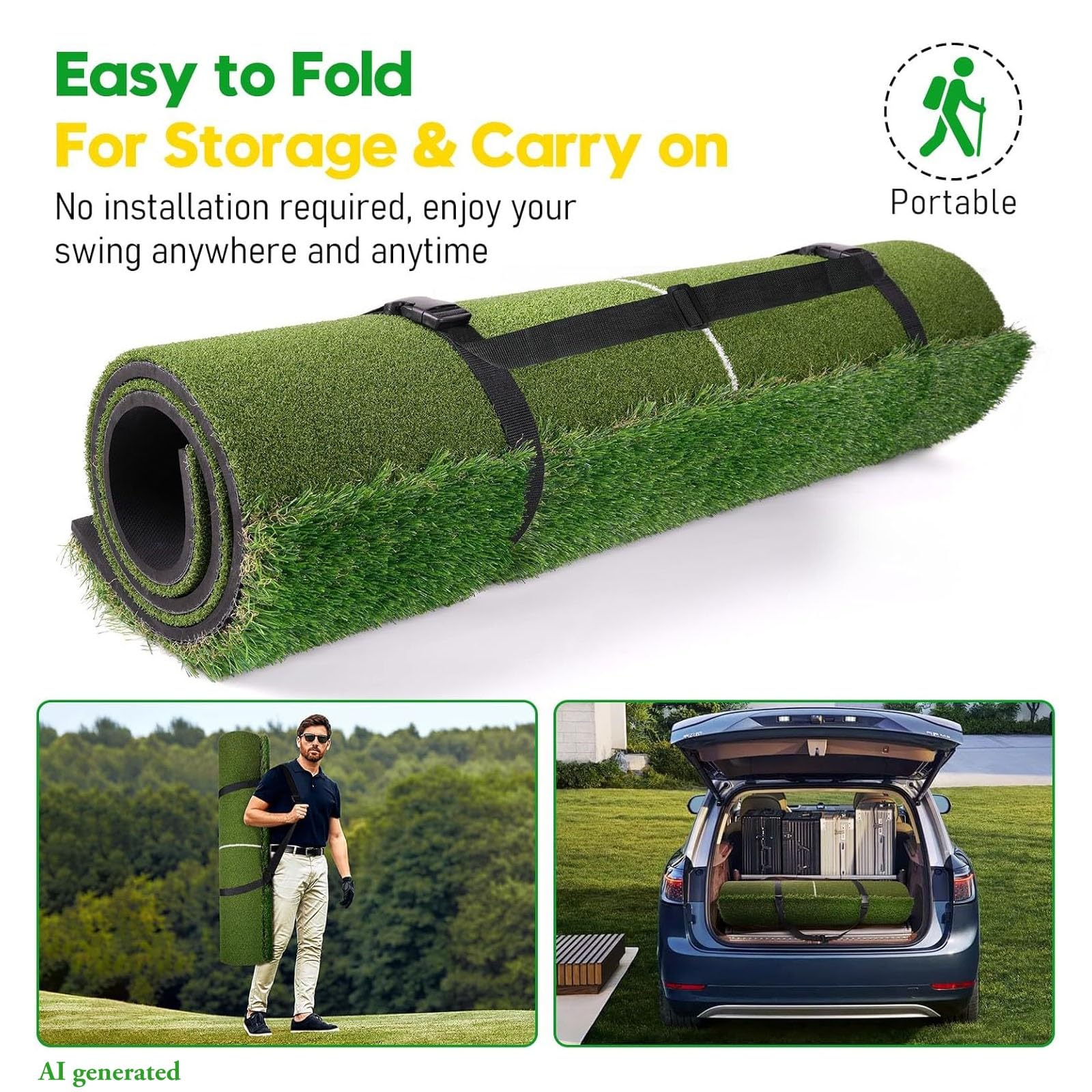 Tapete de Golf,Tapete de Césped Artificial para Interior y Exterior