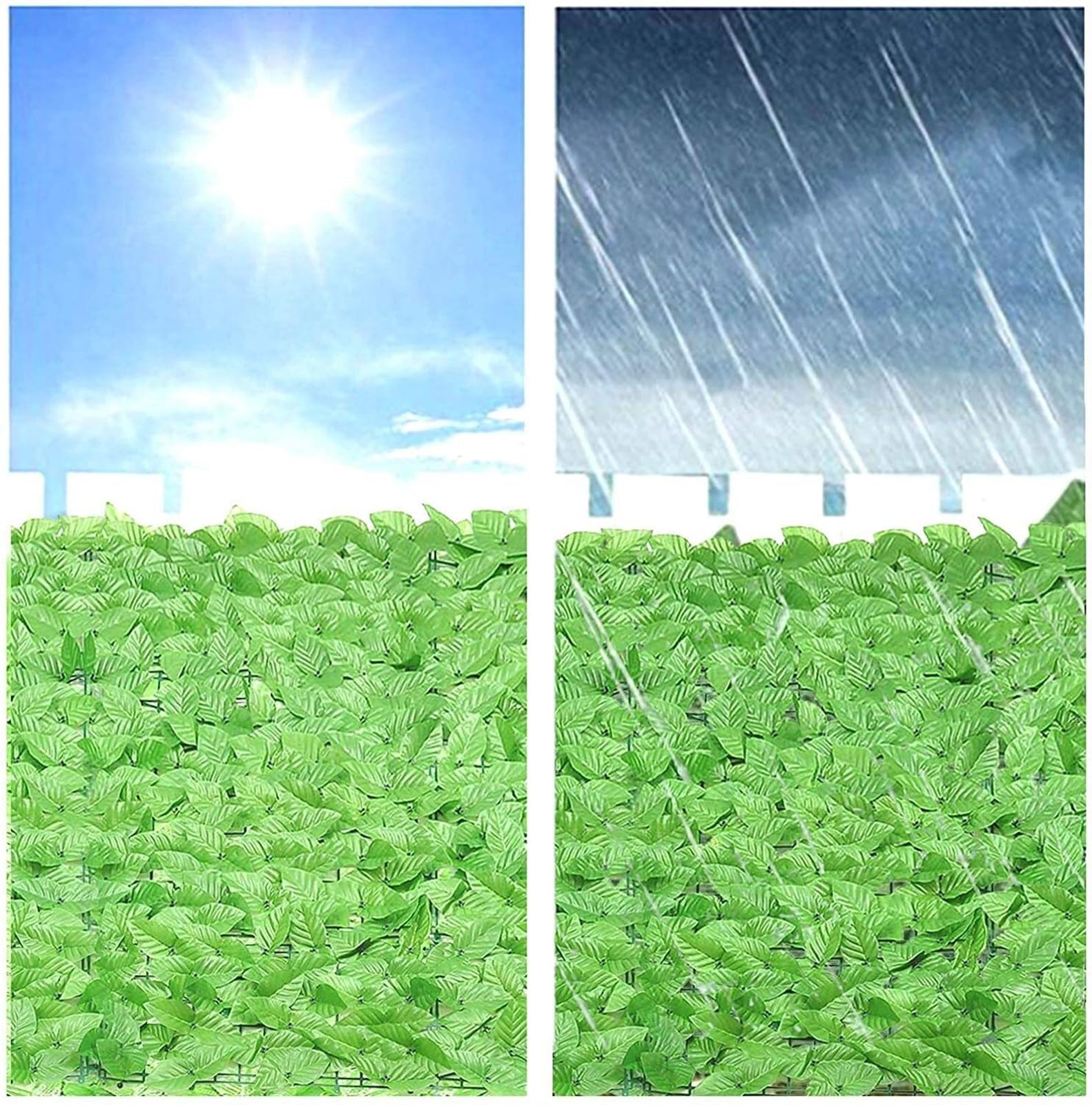 Odporne na warunki atmosferyczne sztuczne ogrodzenie żywopłotu 1 x 5 m / 1 x 10 m - odporna na promieniowanie UV zielona ochrona przed wzrokiem na balkon, taras, do ogrodu - trwała dekoracja