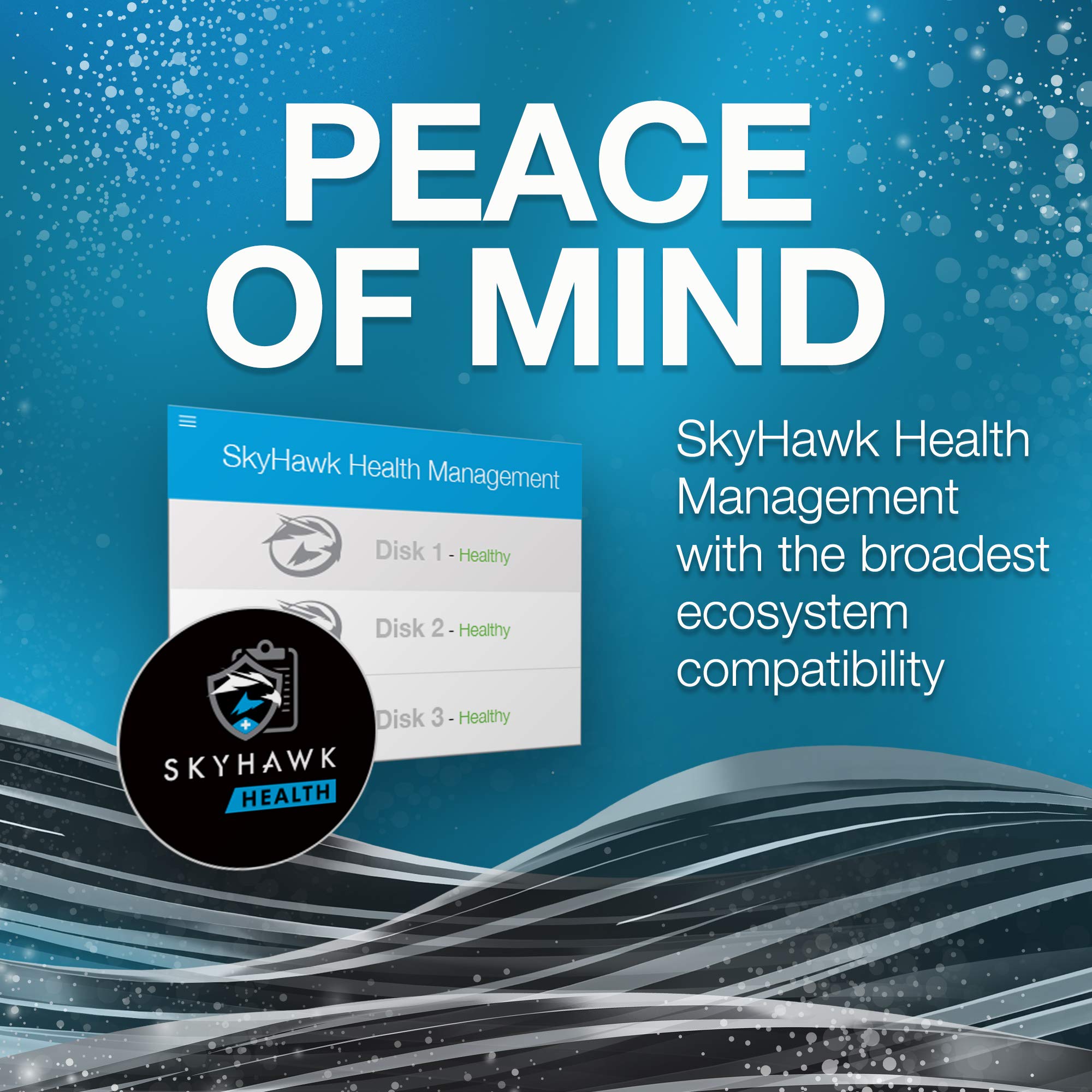 Seagate - Disco rigido SkyHawk AI da 10 TB di sorveglianza da 3,5", ST10000VE0008 (SATA 6 Gb/s/250 MB/7200 giri/min)