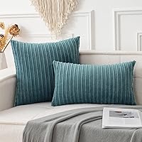 Vista 342 de UGASA - Juego de 2 fundas de almohada de terciopelo a rayas, funda decorativa para cojín con cremallera oculta para el hogar, sofá, dormitorio