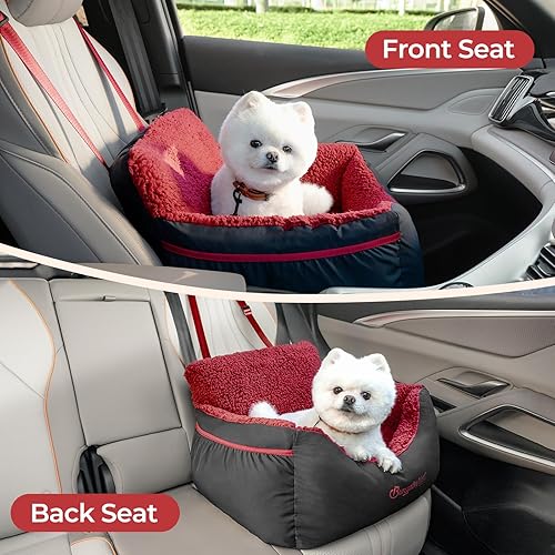 Miniatura 9 de BurgeonNest Asiento de automóvil para perros pequeños, totalmente desmontable y lavable, asientos de auto para gatos de menos de 25 libras, asientos
