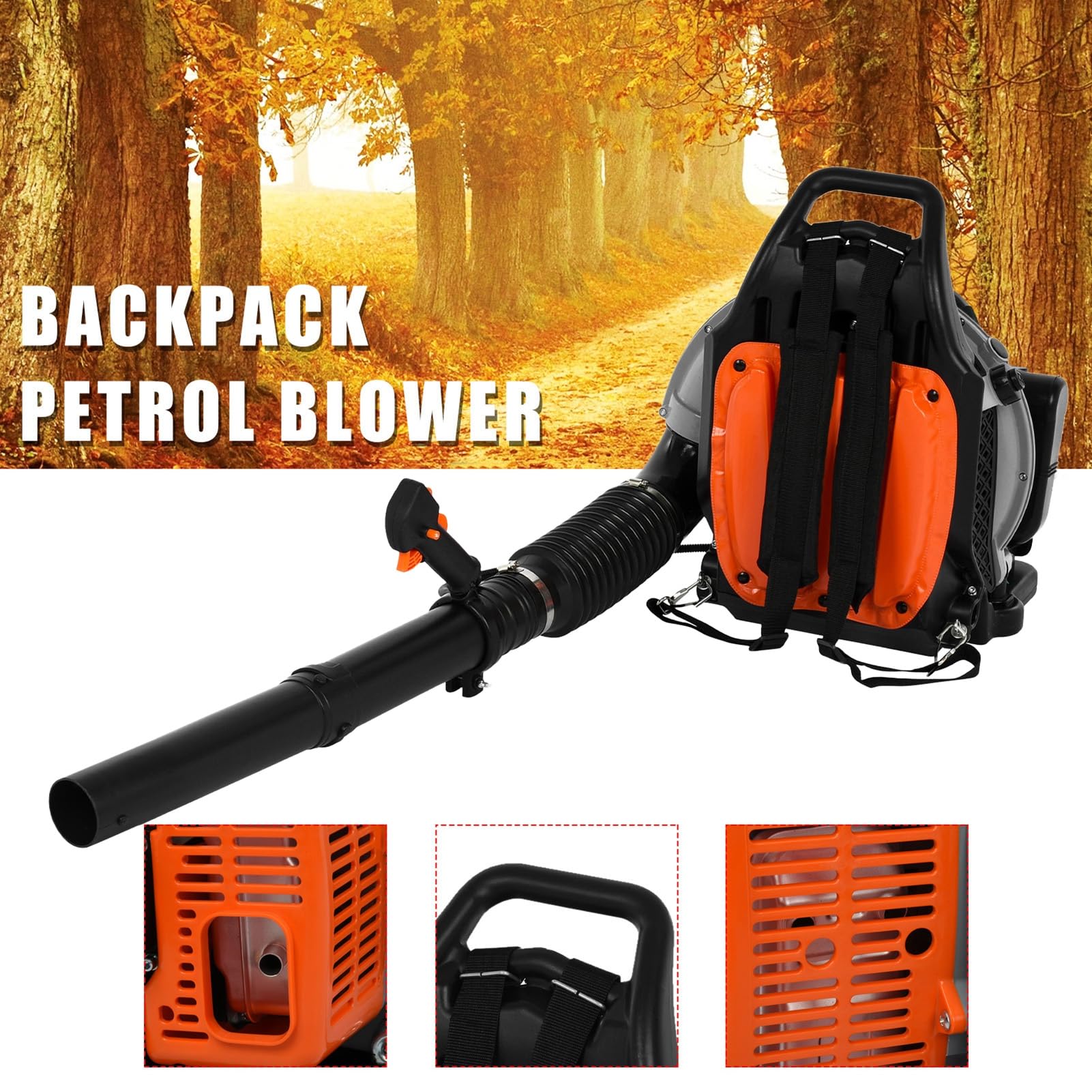 Soplador de hojas, soplador de hojas con 2 baterías de 4.0 Ah y cargador, motor de 2 tiempos, soplador de nieve multiusos para limpieza de patio, cuidado del césped, soplar hojas y polvo,