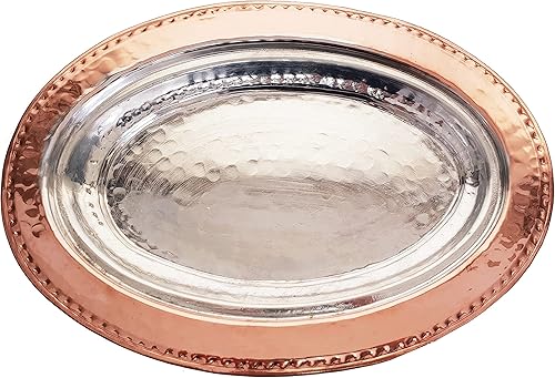 DLK - Placa de Kebab hecha a mano de Iskender Kebab  Placa de cobre ovalada de 122in