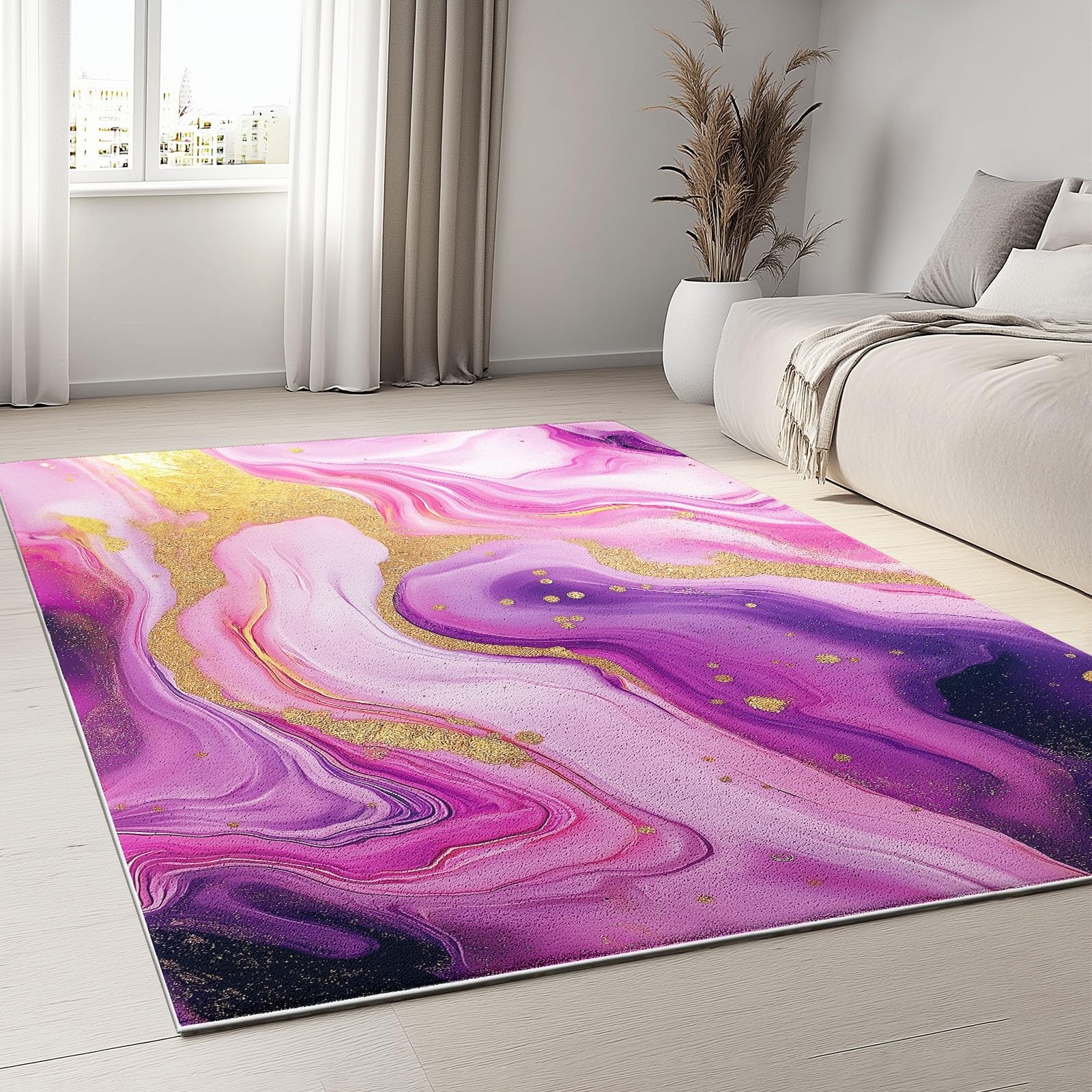 Tapis de passage antidérapant et lavable violet or