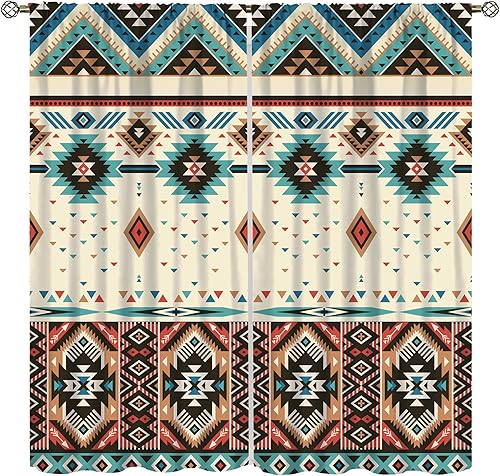 YCness Cortinas aztecas para dormitorio, diseño geométrico étnico del suroeste para sala de estar, diseño tribal navajo bohemio nativo americano, YCness Cortinas aztecas para dormitorio, diseño geométrico étnico del suroeste para sala de estar, diseño tribal navajo bohemio nativo americano,