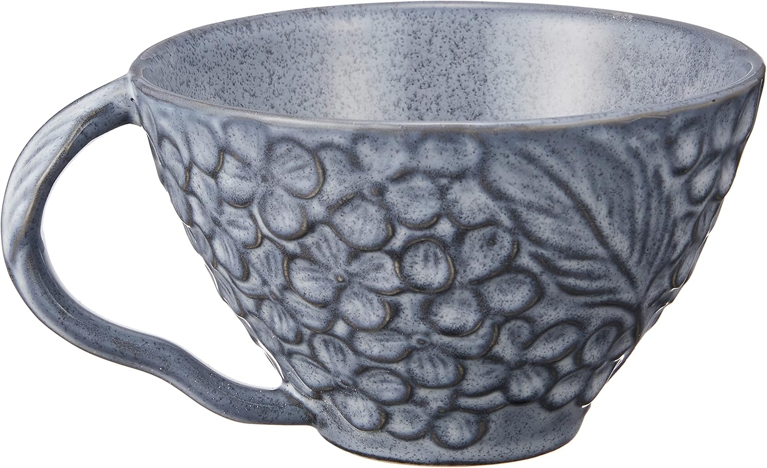 Aito Seisakusho 267842 Lien Coffee Tea Cup & Saucer, Approx. 11.2 fl oz (330 ml), Gray, Mino Ware Dishwasher, Microwave Safe, Made in Japan