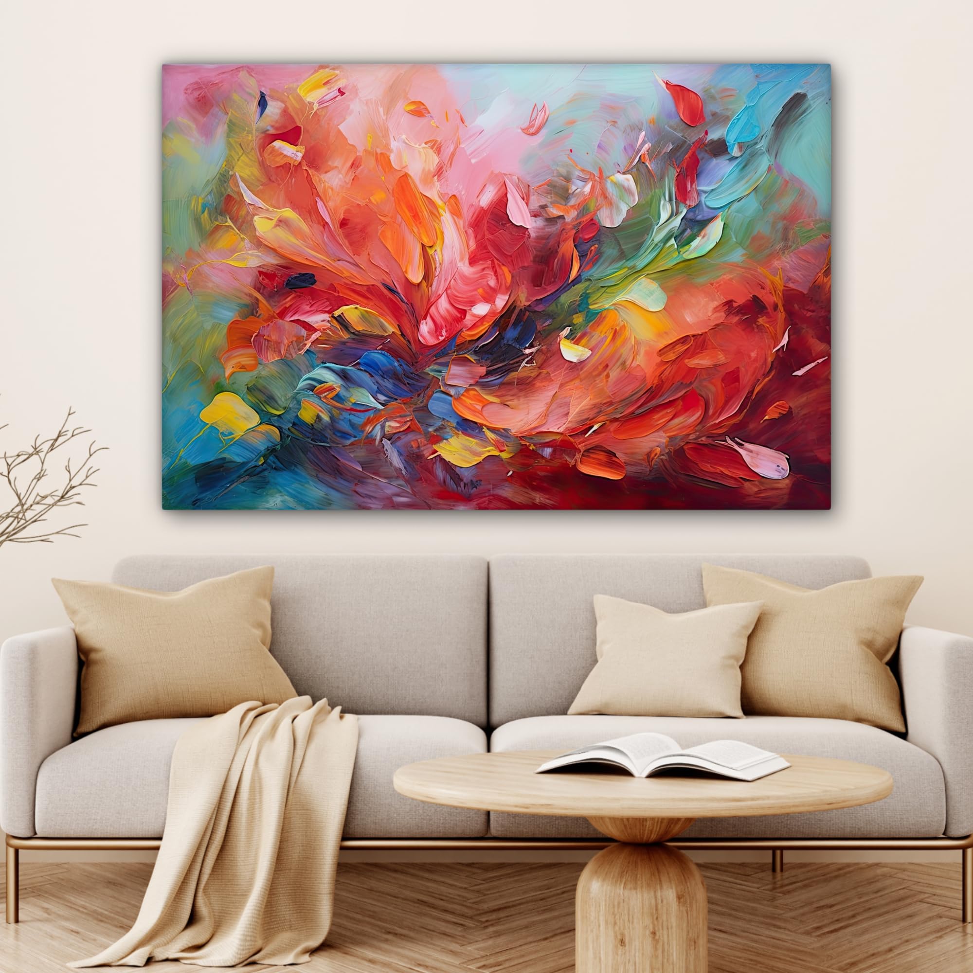 MuchoWow Wandbilder 120x80 cm XXL Leinwand Kunstdruck Abstrakt Bunt