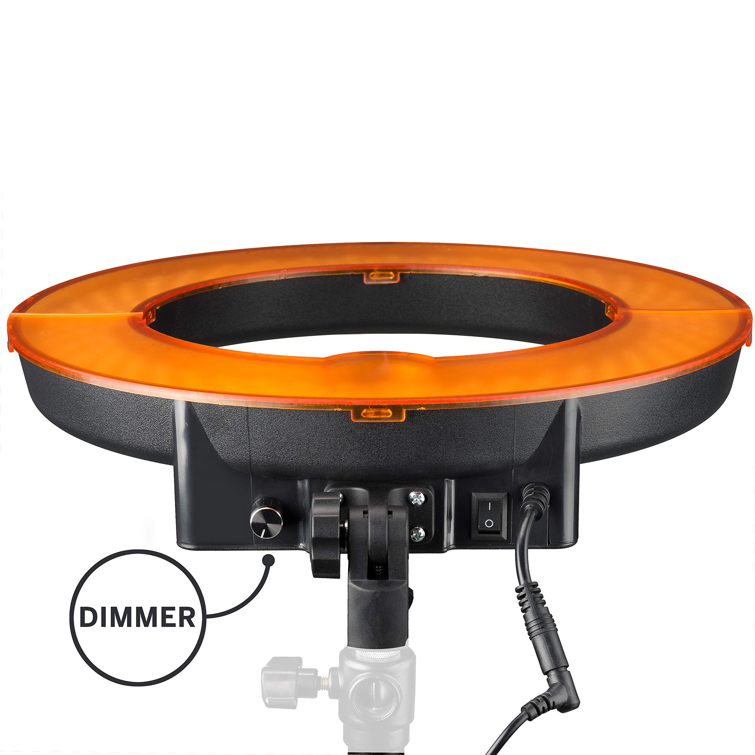 Bresser BR-RL12 - Lampada ad anello per studio fotografico, a LED, dimmerabile, 45 W/4320 lumen, con custodia