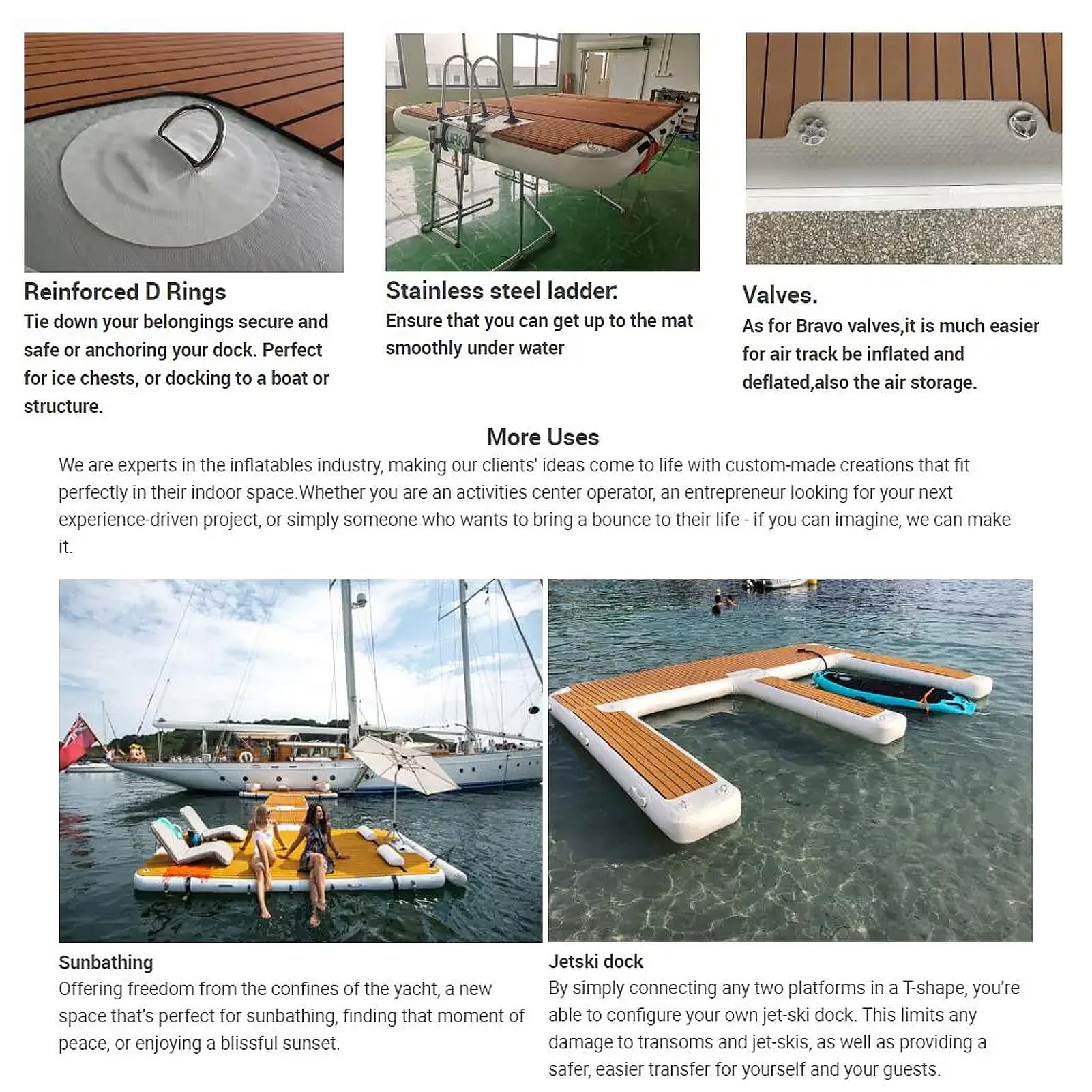 Antypoślizgowa nadmuchiwana mata pływająca z przenośną torbą na basen, jezioro, plażę i ocean - idealna do relaksu i cieszenia się aktywnościami wodnymi