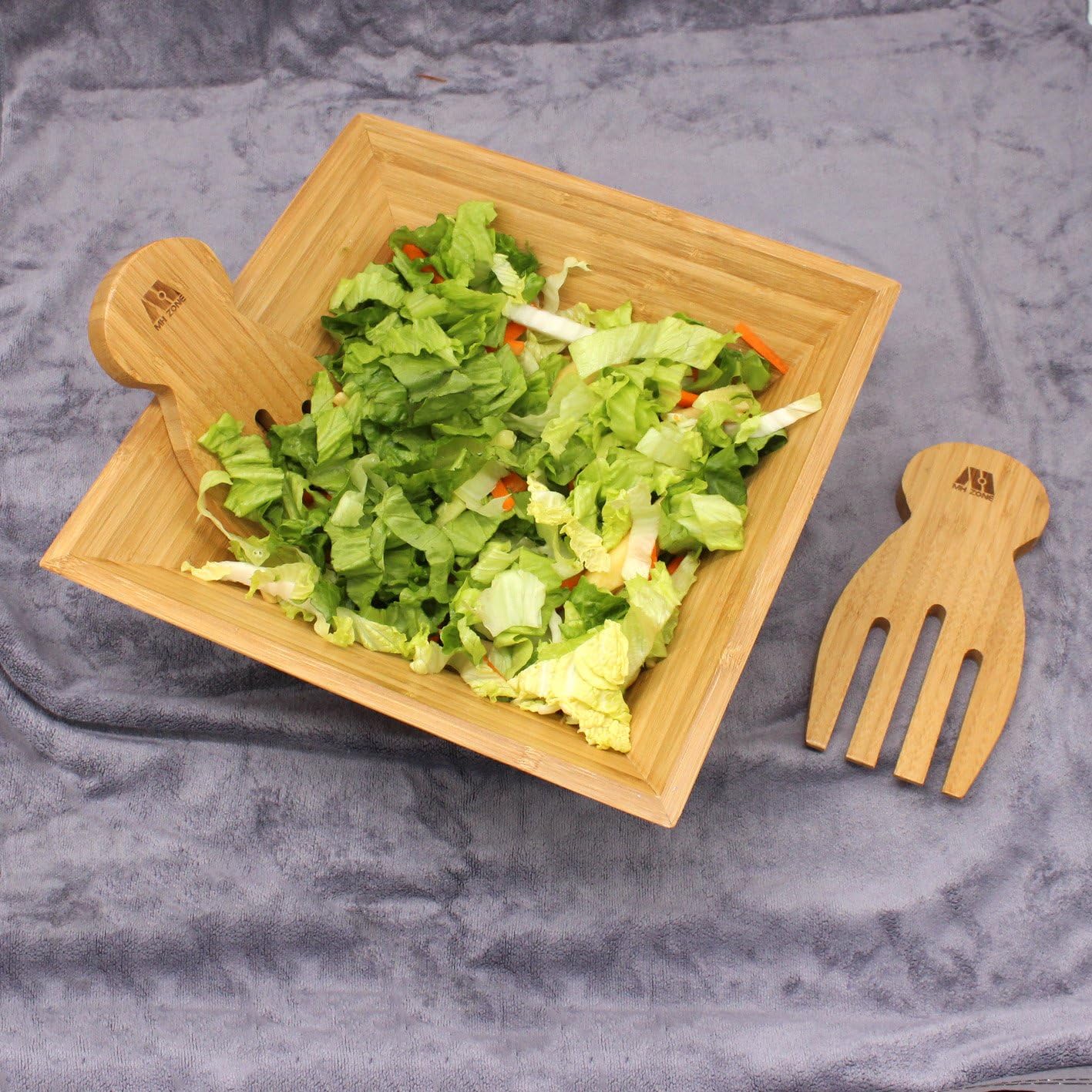 Blасk Frіdау - 70% оƒƒ MH ZONE Bamboo Salad Bowl Set with Serving Hands, 11inch x 4inch Diameter, includes large square bowl and matching salad servers, perfect size for serving 4-6 salad portions, Perfect Christmas Gifts Tор Brаndѕ MH ZONE Bamboo Salad Bowl Set with Serving Hands, 11inch x 4inch Diameter, includes large square bowl and matching salad servers, perfect size for serving 4-6 salad portions, Perfect Christmas Gifts