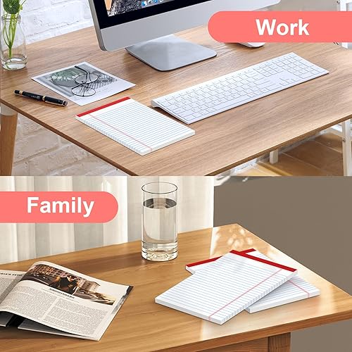 Miniatura 7 de Nichela Bloc de notas legales de 5 x 8 pulgadas, 4 blocs de notas de 25 líneas, 30 hojas cada bloc de escritura legal, papel grueso de 2.82 ozm,