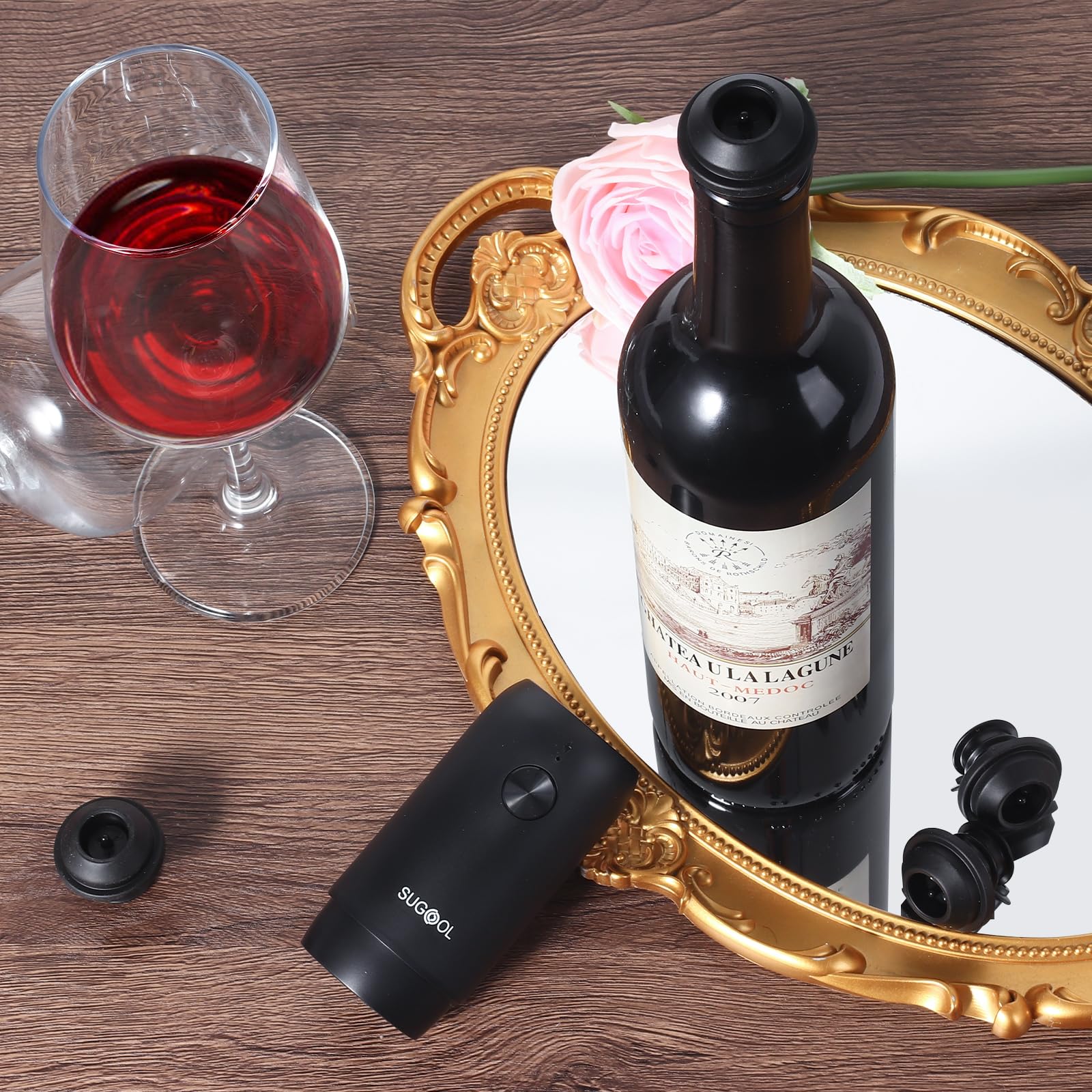 Bouchon Silicone Réutilisable à Piles Avec Bouchon Sous Vide – Conservation 10 Jours – Scellage Automatique – Cadeau Pour Amateurs De Vin Pompe à Vin électrique