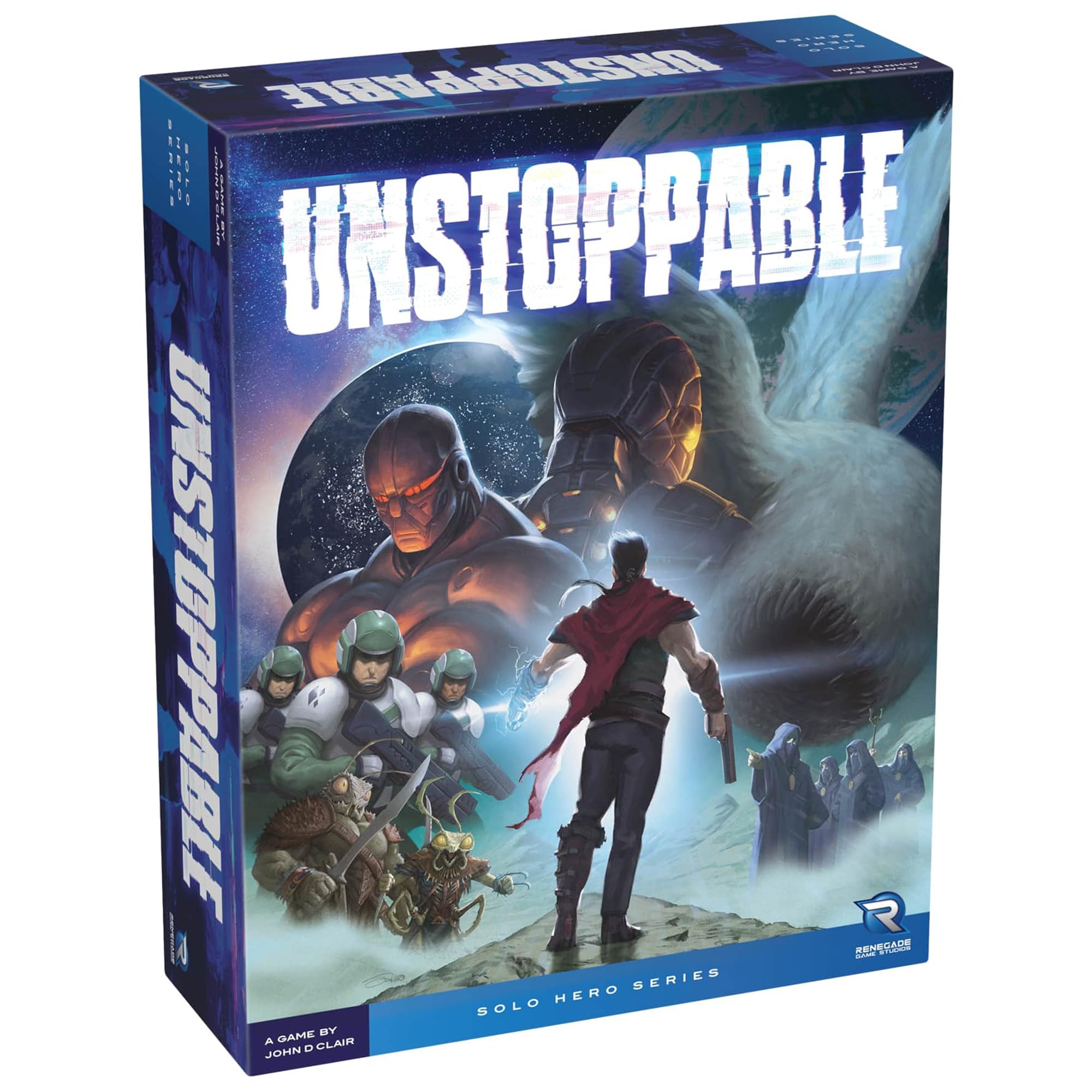 renegade games studios unstoppable - a solo hero series card crafting game by john d clair roguelike momentum deckbuilder ages 14 1-2 players