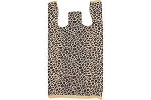 Sturdy Leopard Print Plastic T-Shirt Shopping Bags