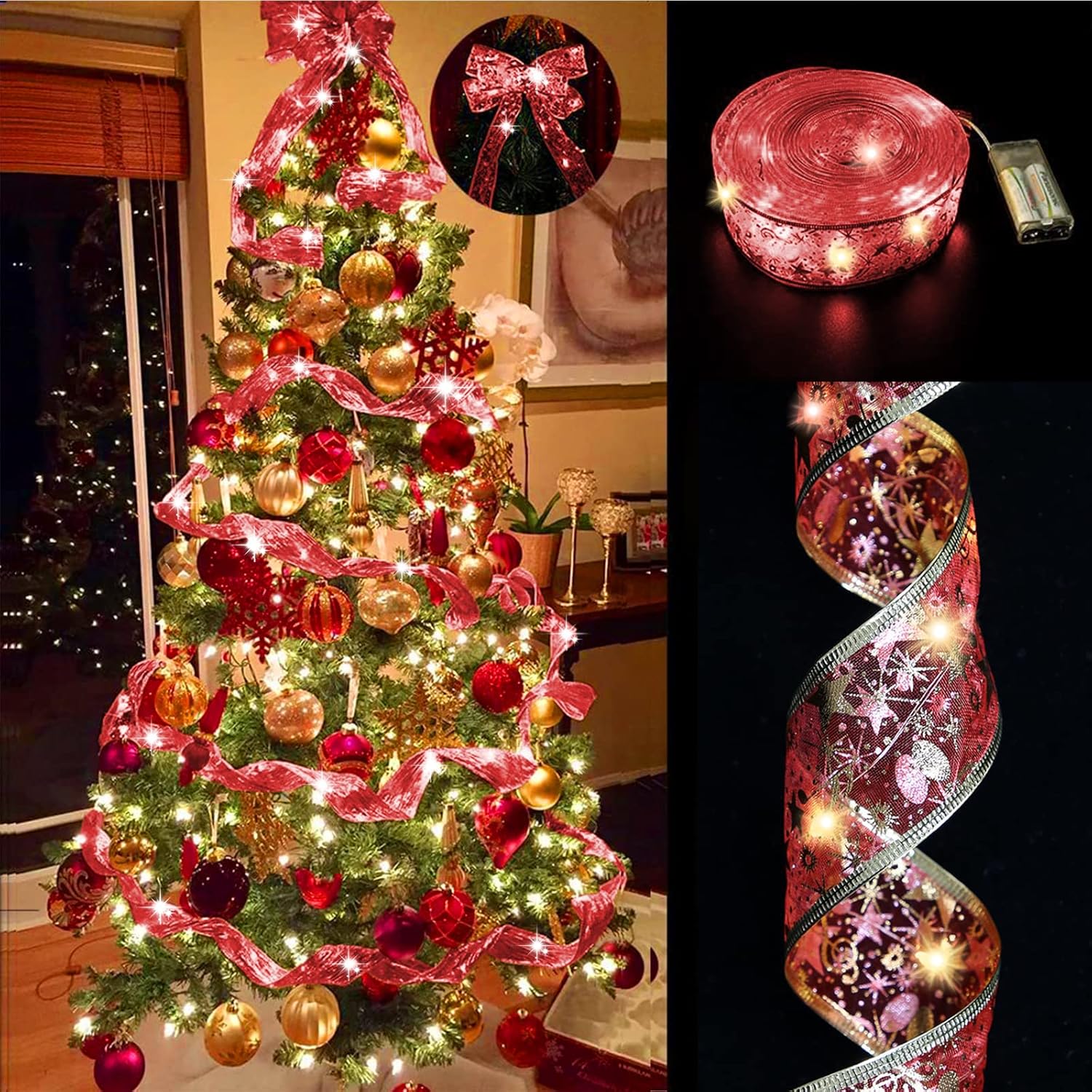 3.3ft65.6ft Christmas Ribbon Fairy Lights Christmas Fairy Strings Lights Wire