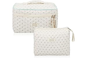 Juoxeepy Floral Cosmetic Bag Duo: Aesthetic Appeal Meets Practicality