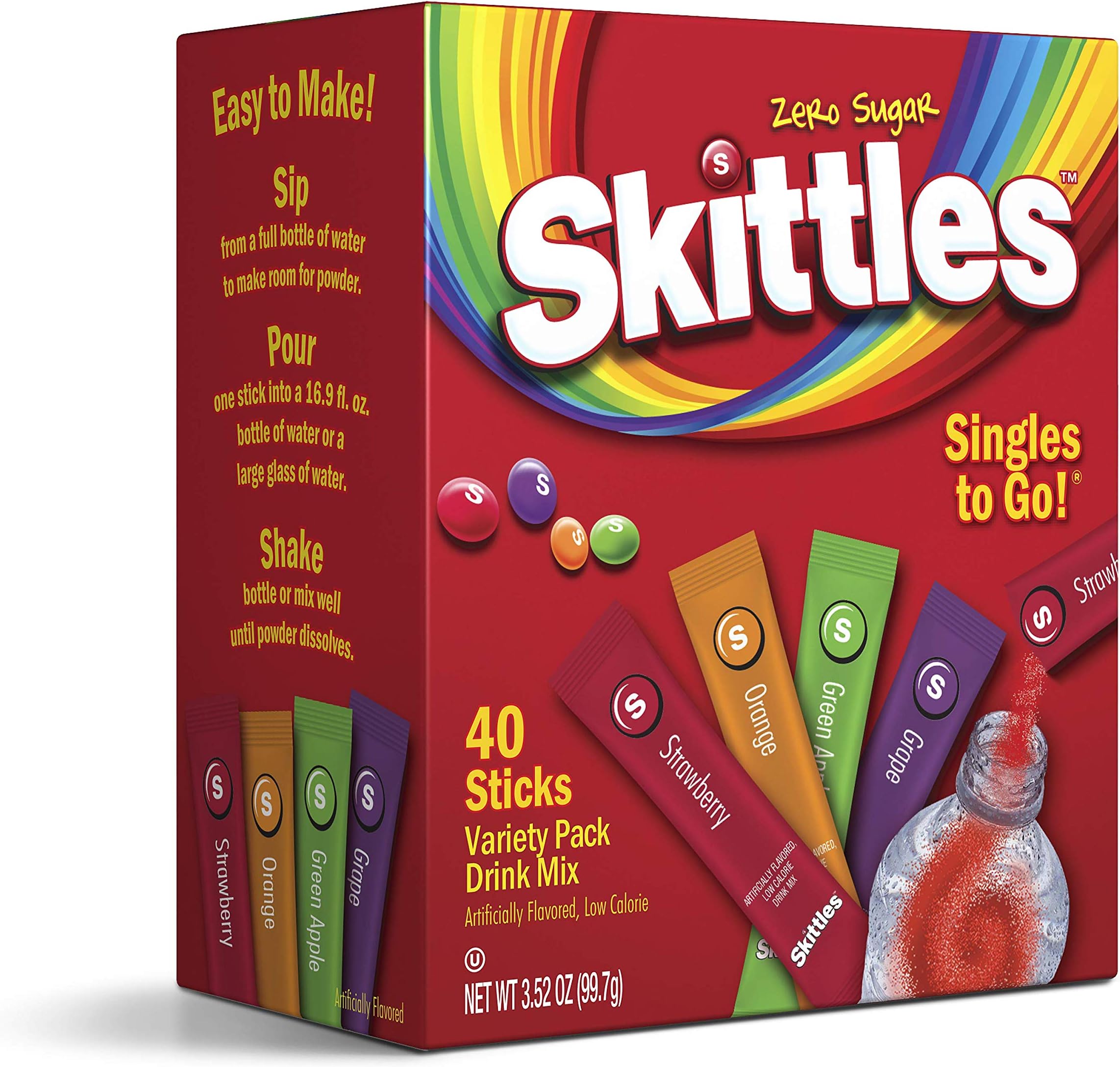 Skittles Singles to Go Drink Mix - PACK OF 3