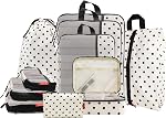 U+U Cubes d'emballage de compression - Organisateurs de voyage ultralégers pour les accessoires de voyage, Organisateur de valises à l'espace, Cubes d'emballage extensibles pour les voyages et vacances en famille, Leopard-02, 10 ensemble