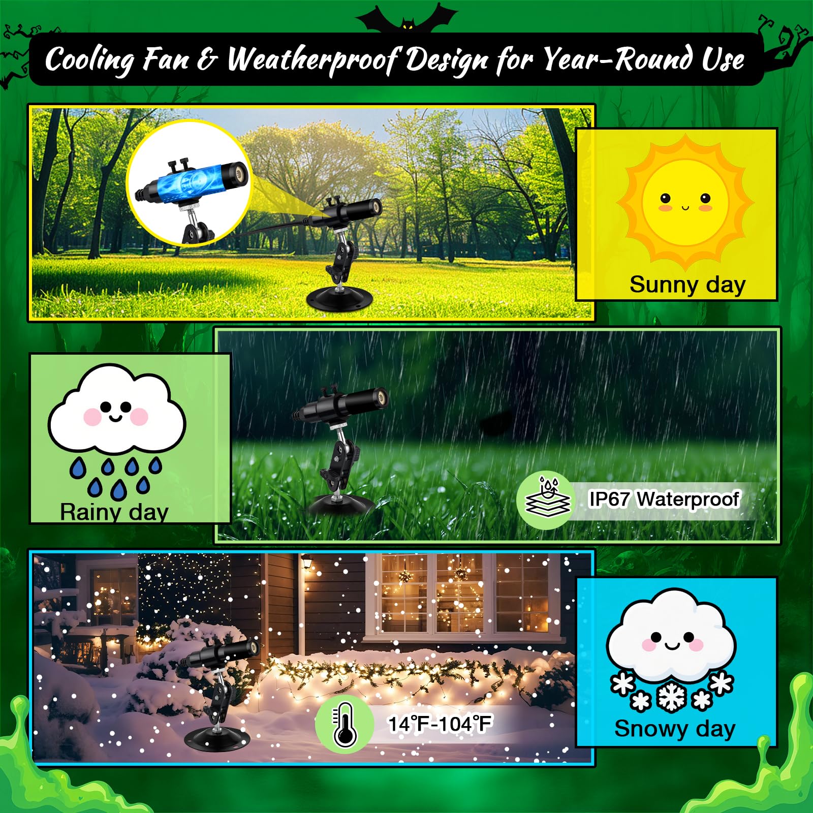 Green Laser Swamp Projector - Halloween Decoration -5