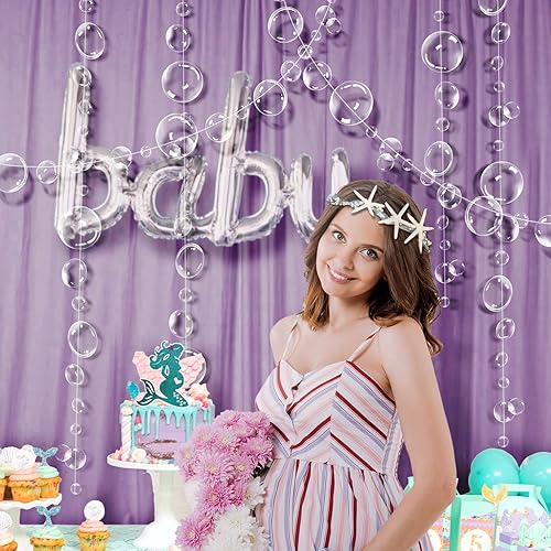 Miniatura 5 de Decor365 - Guirnaldas decorativas de burbujas transparentes y planas para colgar y decorar fiestas temáticas del océanos, sirena, fondo del mar,