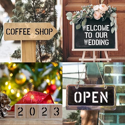 Miniatura 4 de DZXCYZ Plantillas de letras de 2 pulgadas, plantillas de números para manualidades, 42 plantillas de alfabeto reutilizables que se entrelazan para