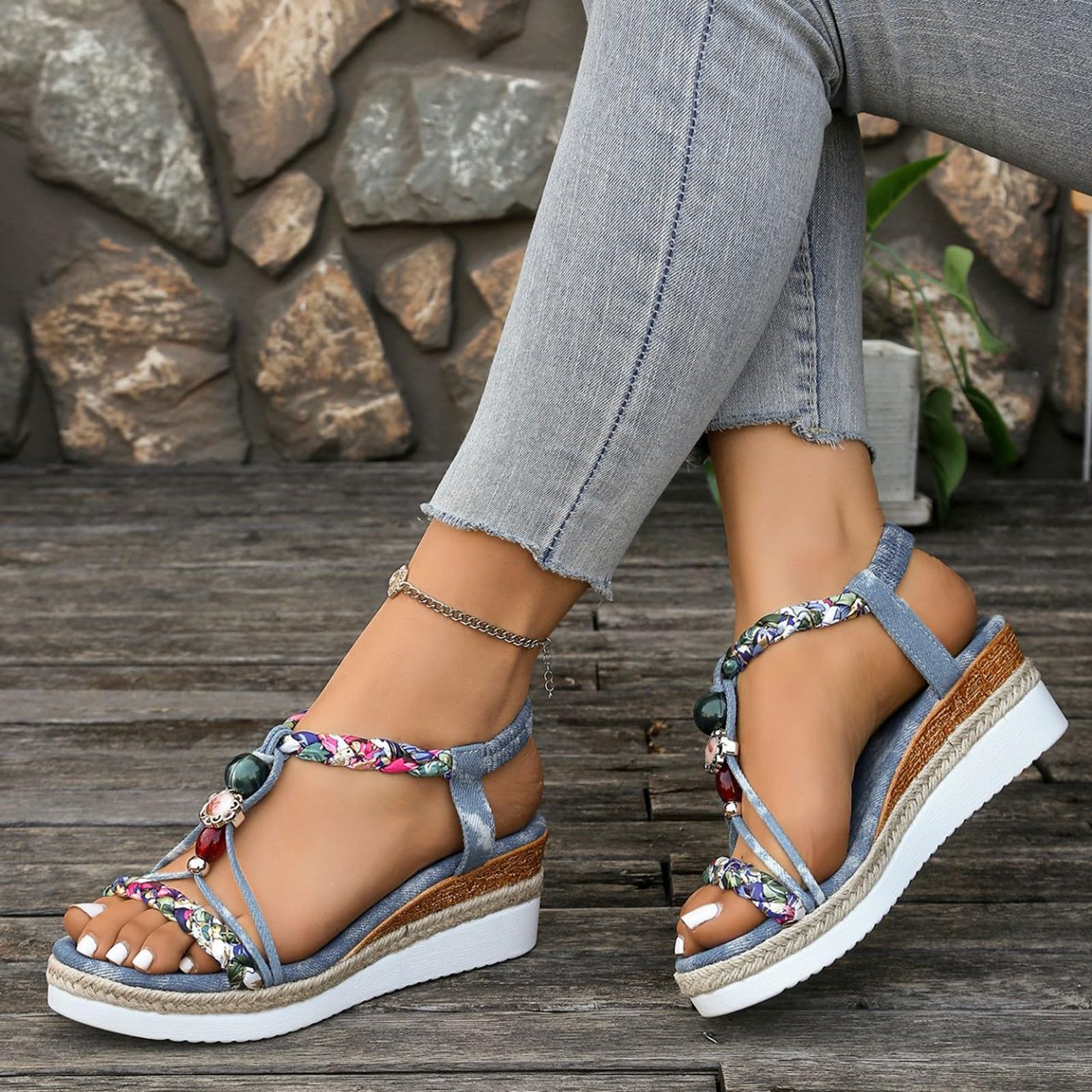Genérico Alpargatas Mujer Cuña Baja Sandalias Esparto Cuñas Vestir Sandals Elegantes Esparteñas Verano Zapatos Cuerda Calzado Comodas Zapatillas Plataforma Sapatos Shoes
