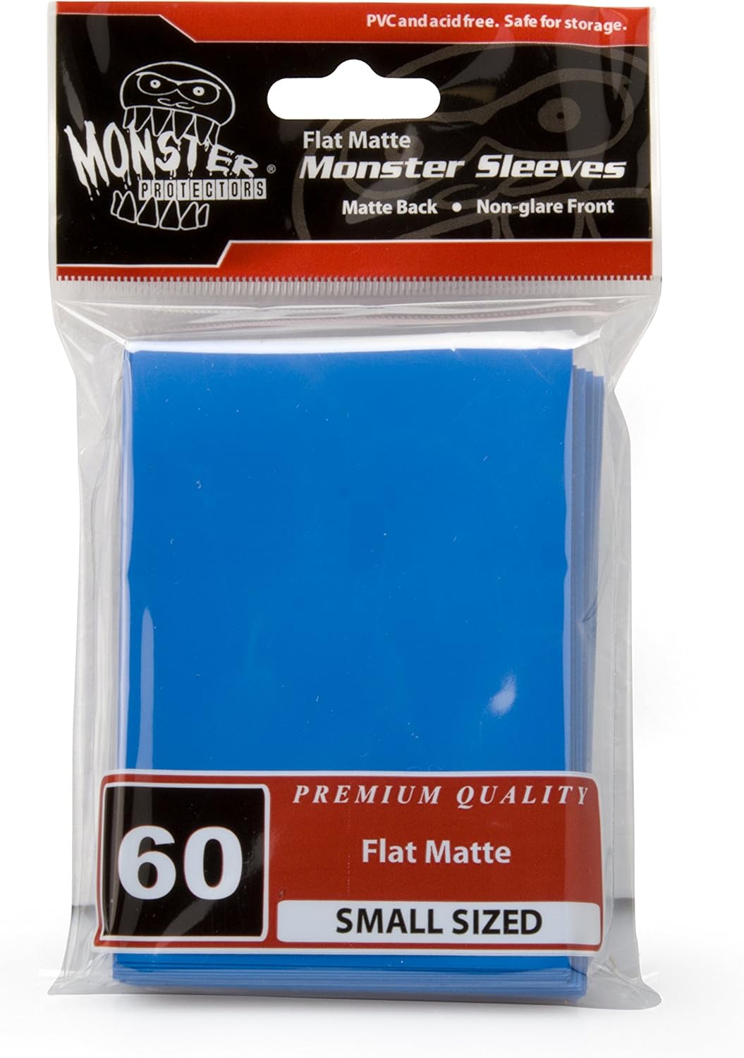 Monster Protectors Sleeves Sleeves - Smaller Size Flat Matte - Blue (Fits Yugioh and Other Smaller Sized Gaming Cards)