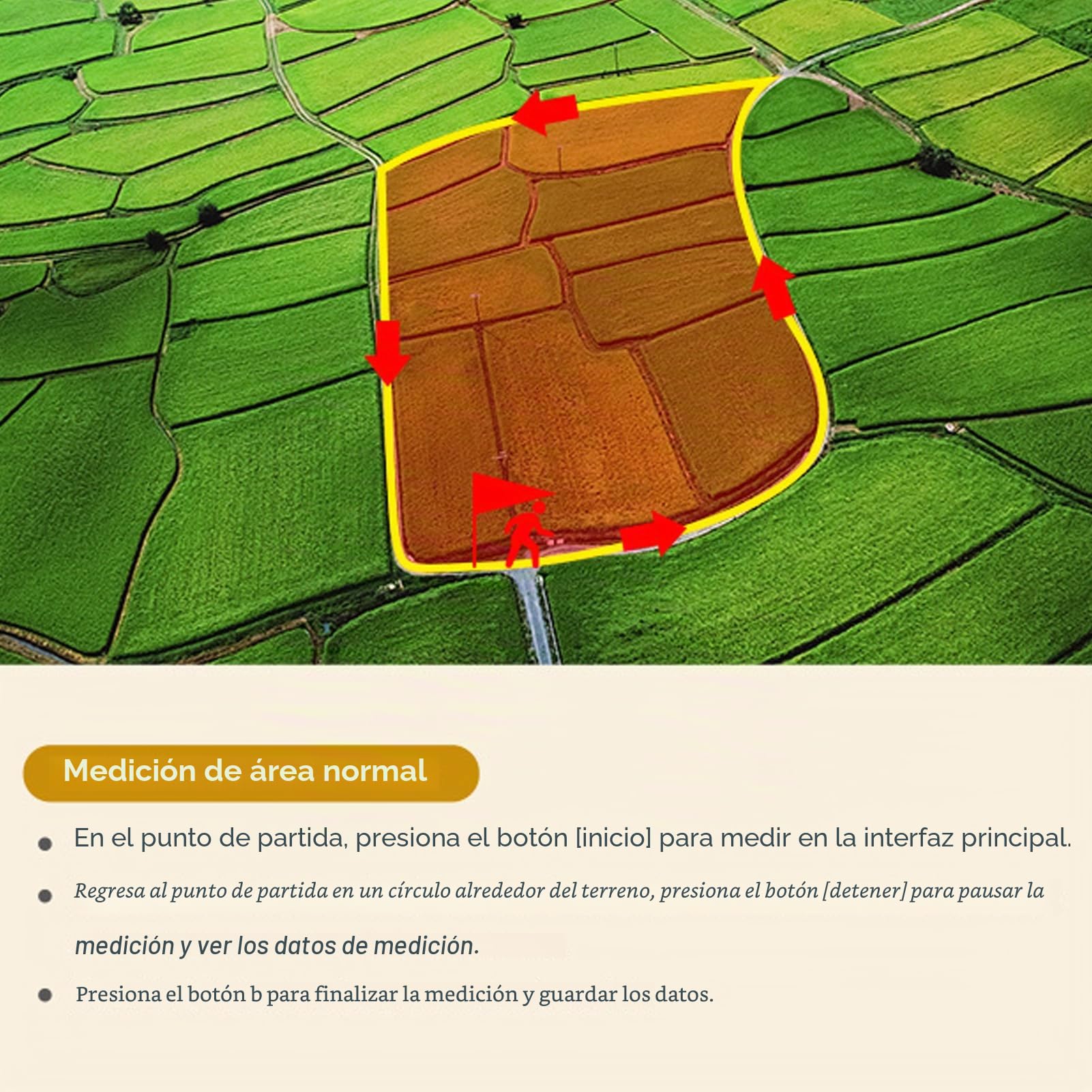 Medidor Topográfico GPS Portátil Medidor de área Terrestre Instrumento de Medición Topográfico