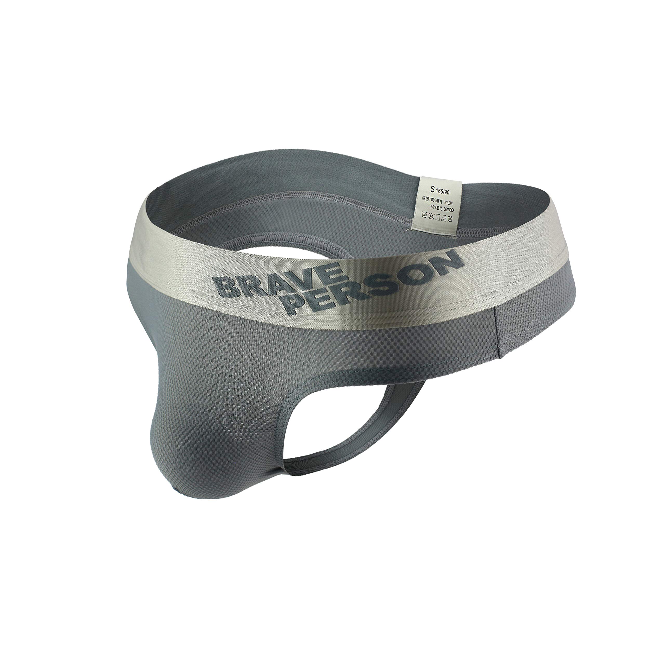 MuscleMate Men's Thong G-String Underwear, Hot Men's G-String Thong T-Back Underwear, No Visible Lines. (L, Grey)