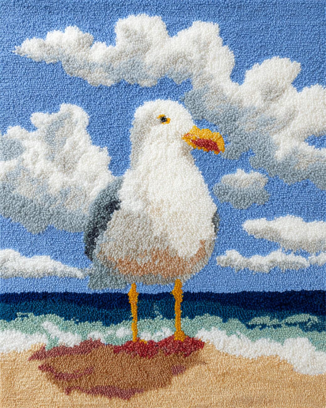 AxiangziK DIY Cross Stitch Kit Cartoon Seabird 11CT 50x70cm