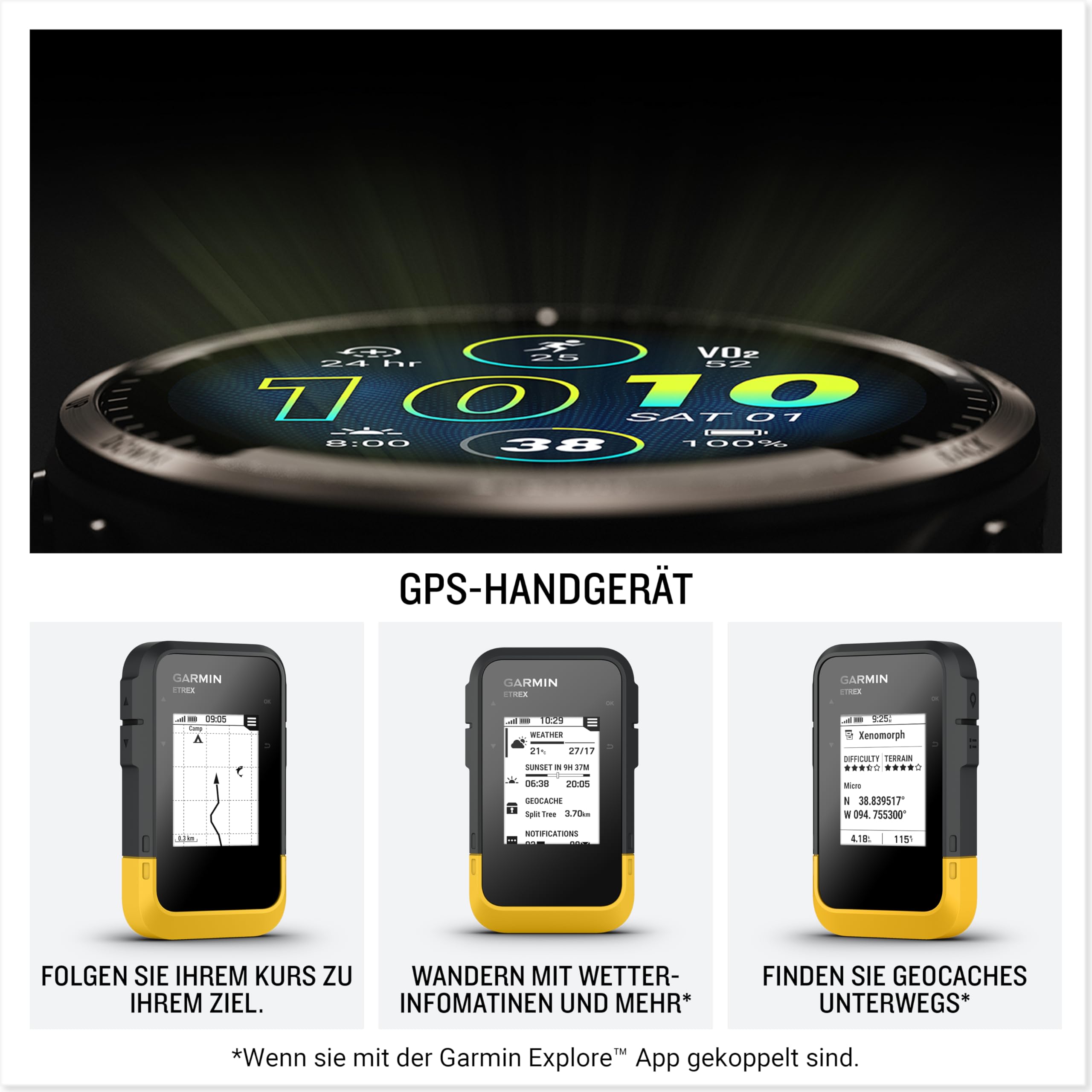 Garmin eTrex SE – Robustes GPS-Outdoor-Navi mit hochauflösendem 2,2“ MIP-Display, über 7 Tage Batterielaufzeit, wasserdicht nach IPX7, digitaler Kompass, kompatibel Explore App