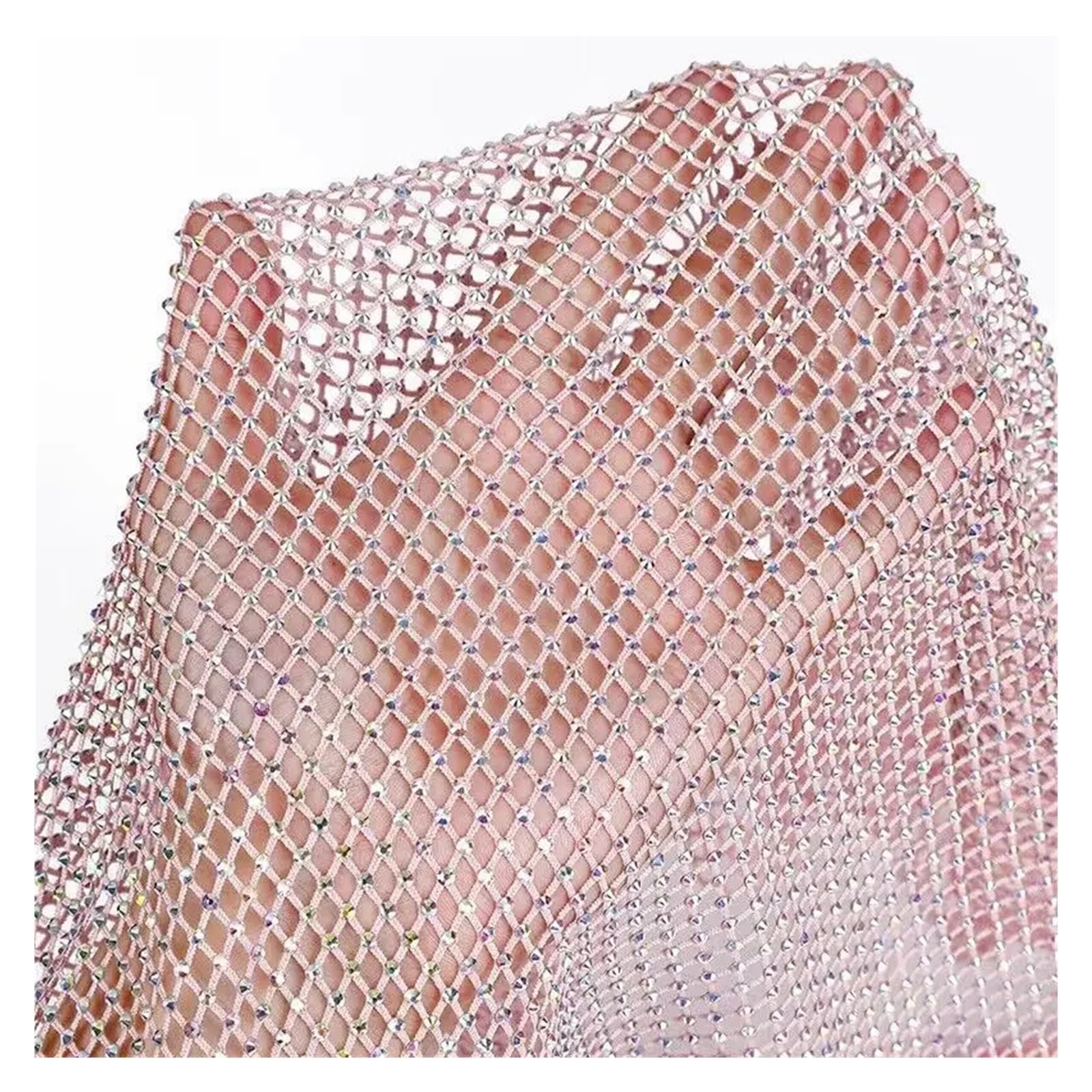 Szycie z tkaniny siatkowej, Tkanina siatkowa z rozciągliwym wykończeniem kryształów górskich 50x120 cm do szycia torebek na buty Sukienka Odzież Dr(Color3)