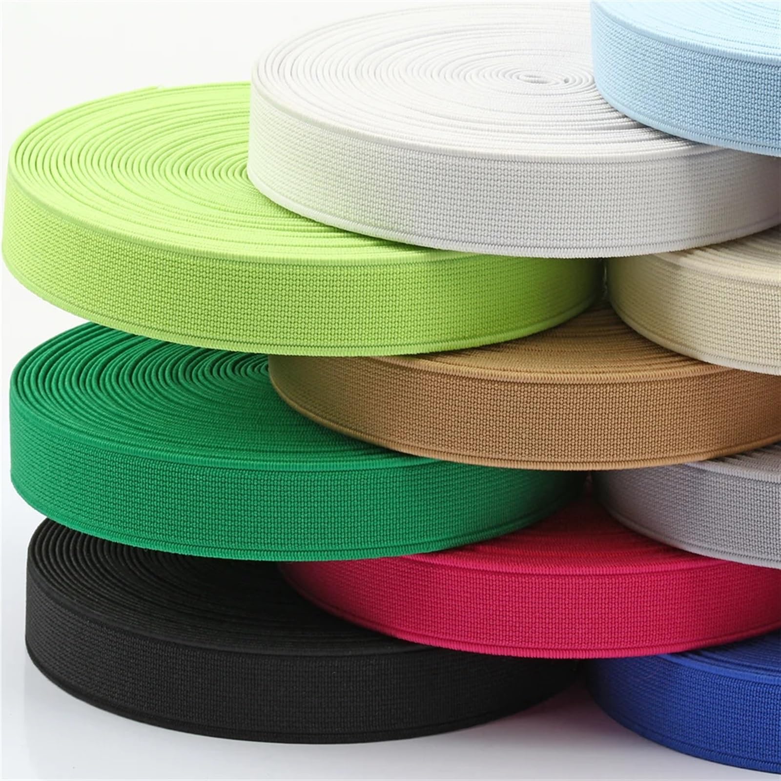 Banda elástica for coser, 15 mm, 20 mm y 25 mm, color negro, alta elasticidad, cómoda for coser ropa. | Beige,25mmx28Metre