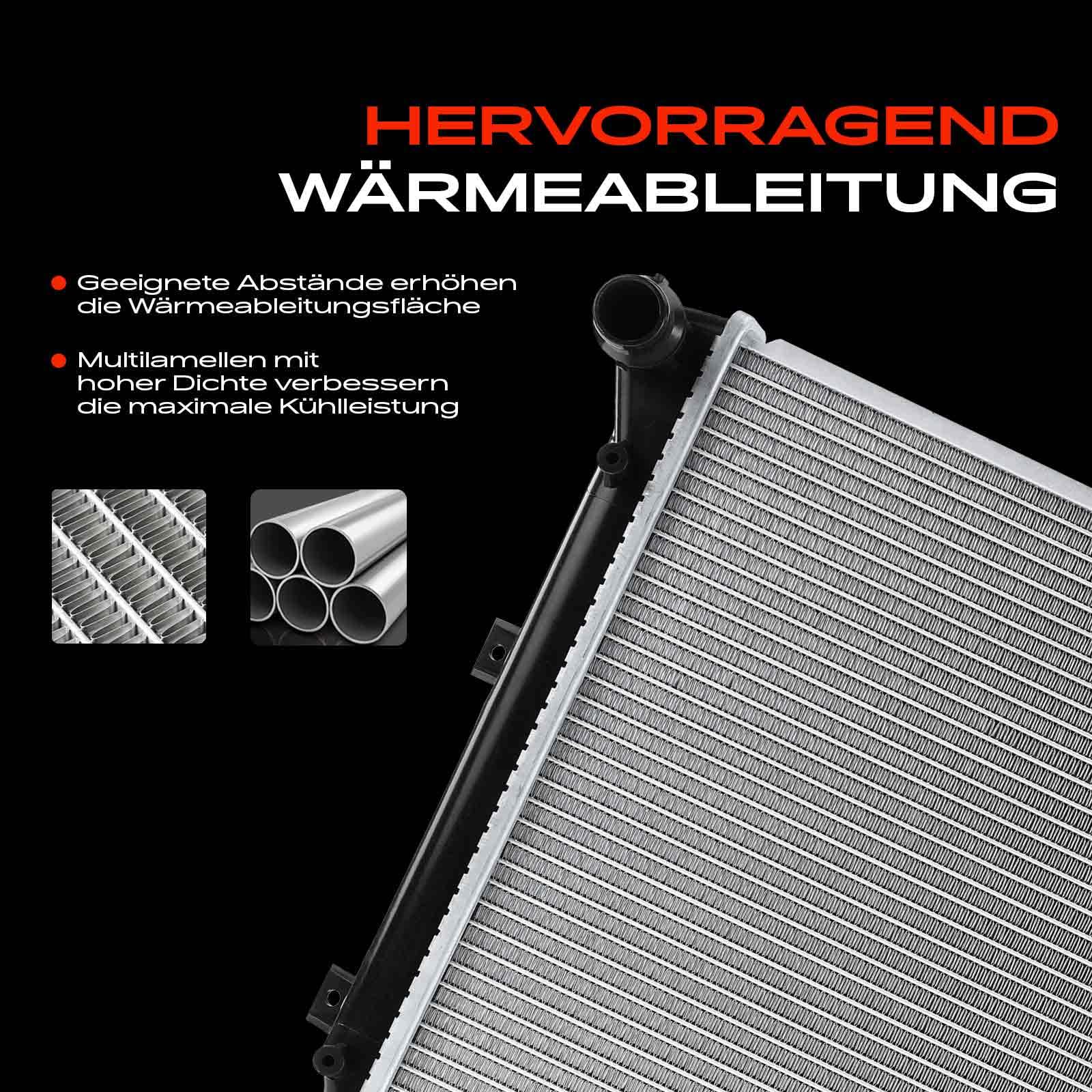 Frankberg Radiatore raffreddamento motore scambiatore di calore | 1K0121251AB; Compatibile con: Altaea XL 5P5 5P8, T.o.u.r.a.n 1T1 1T2, CC 358, Golf Plus 521 5M1, O.c.t.a.v.i.a II 1Z3