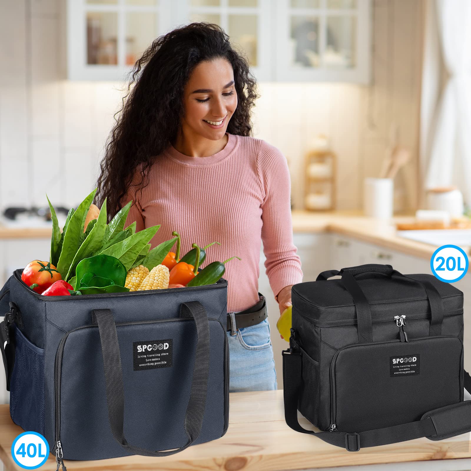 SPGOOD Borsa termica 20 l isolata pieghevole per congelatore