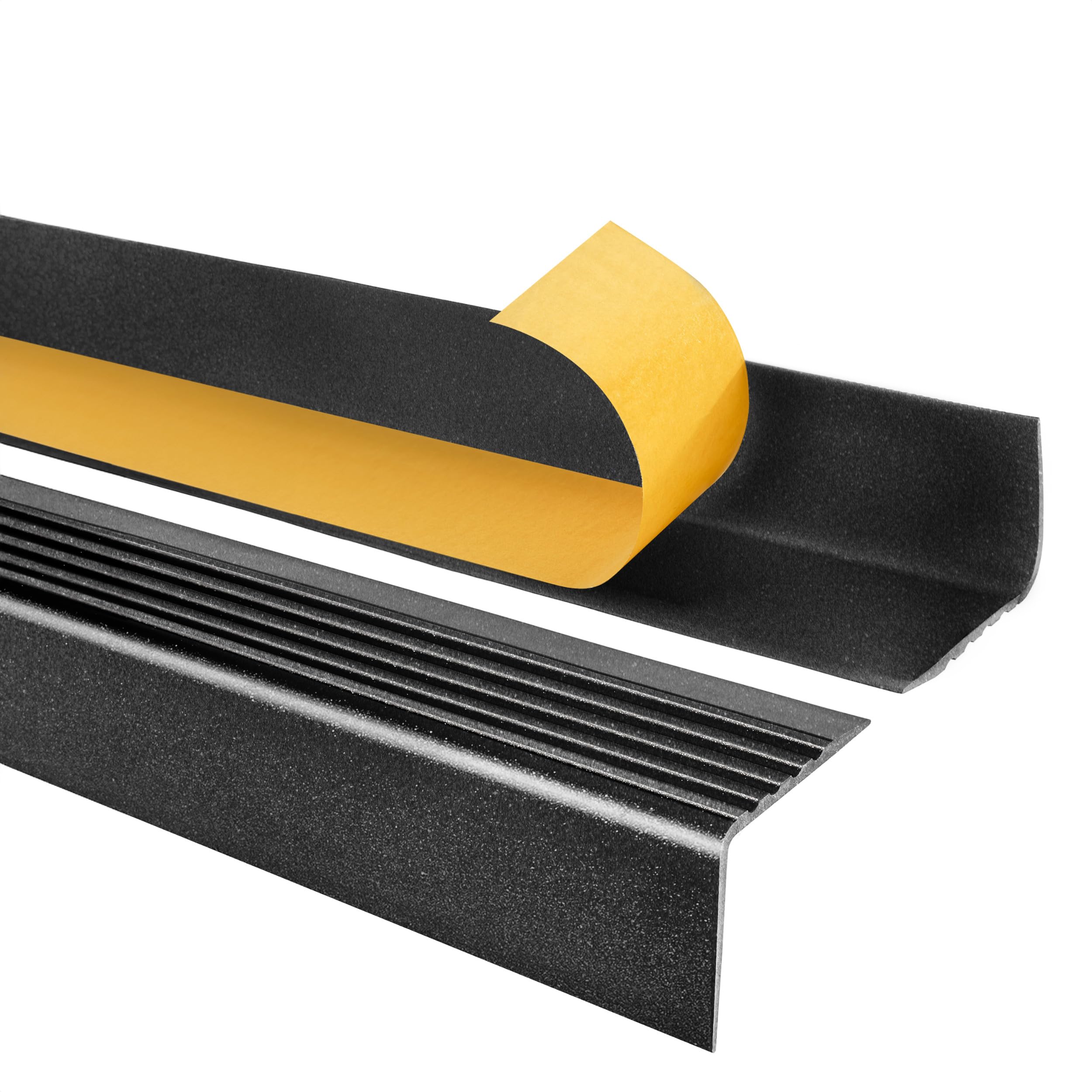 Quest Stair Nosing PVC 50 x 42 mm Anti-Slip - Black-Silver, 90 cm