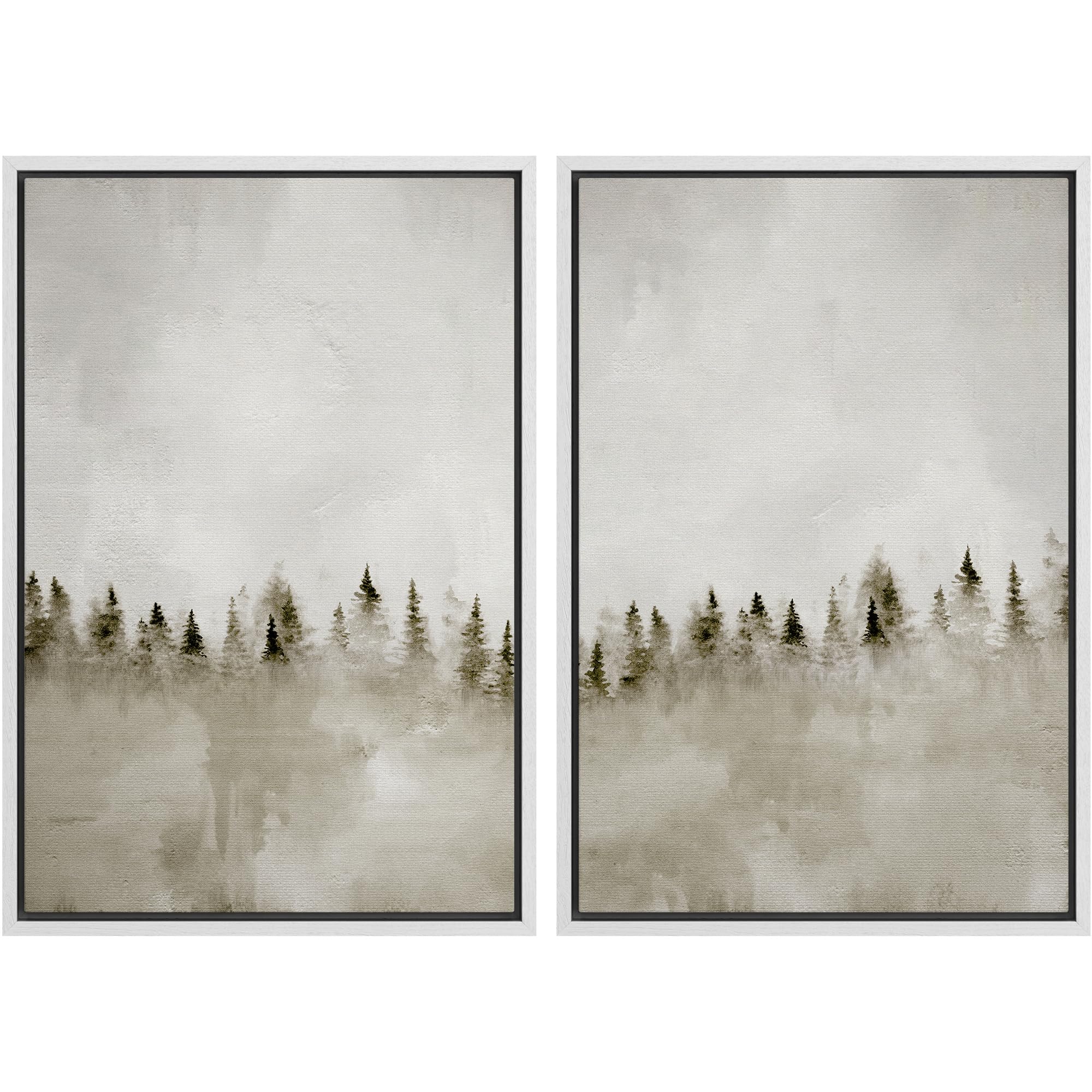 MUDECOR Framed Canvas Print Wall Art Set Watercolor Pastel Green Tan Landscape Abstract Shapes Illustrations Modern Art Decorative Contemporary for Living Room, Bedroom, Office - 16"x24"x2 Natural — view 31