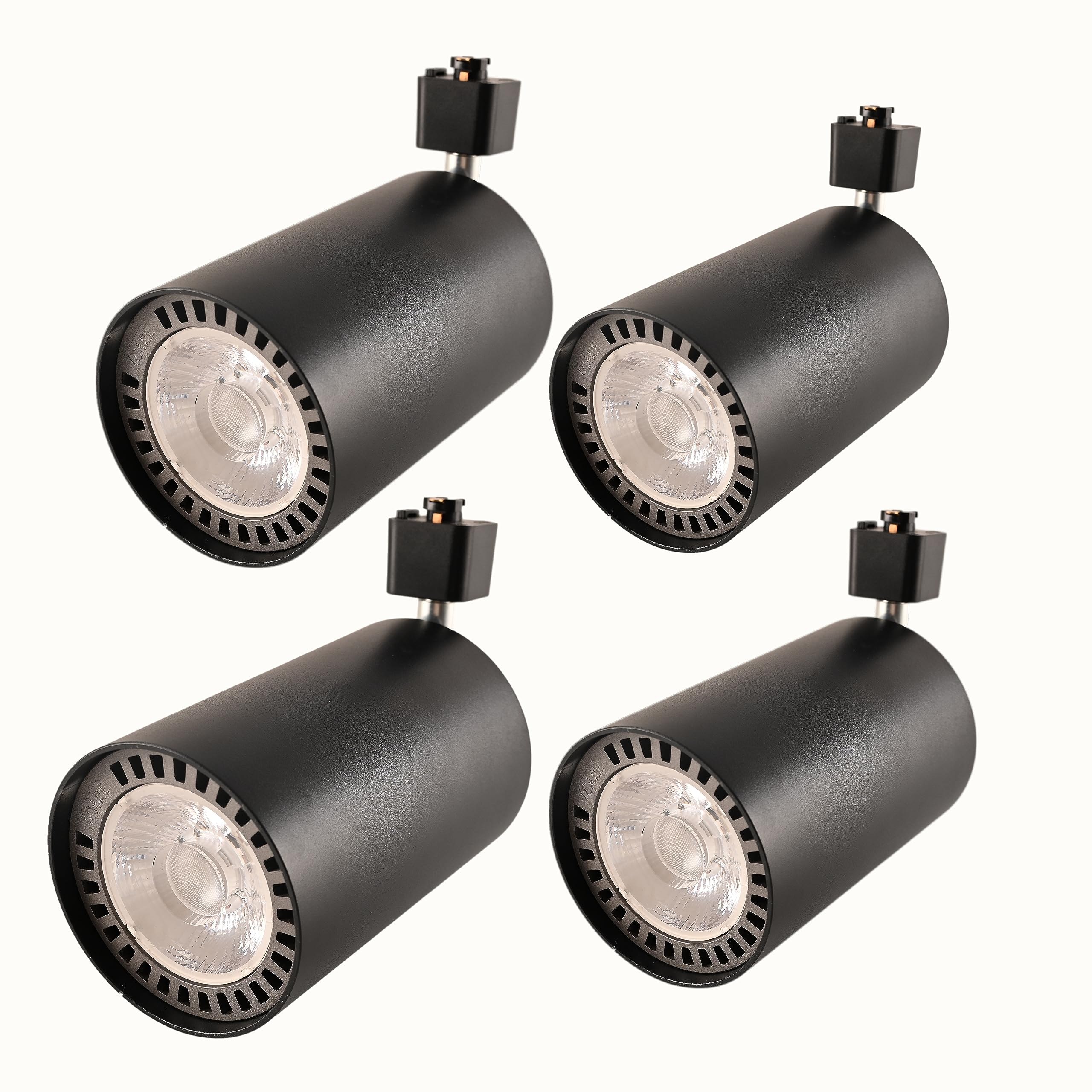 KING SHAHeavy Duty J Type BR30, PAR30, PAR30L Cylinder Track Lighting Heads,Aluminum Alloy,Bulb not Included,Black,4Pack