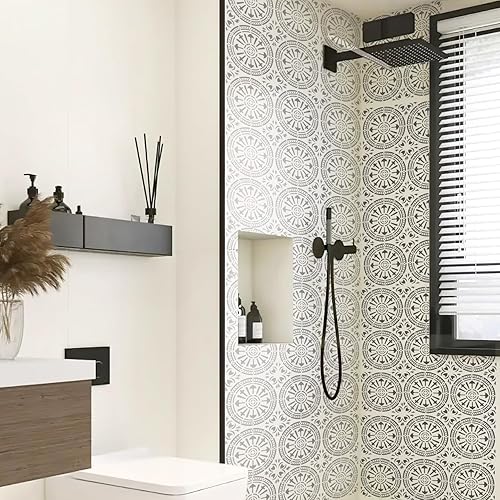 Miniatura 2 de Plantillas de pared para pintar con patrón grande de 12 x 12 pulgadas, plantillas de suelo grandes reutilizables, plantillas de azulejos simples