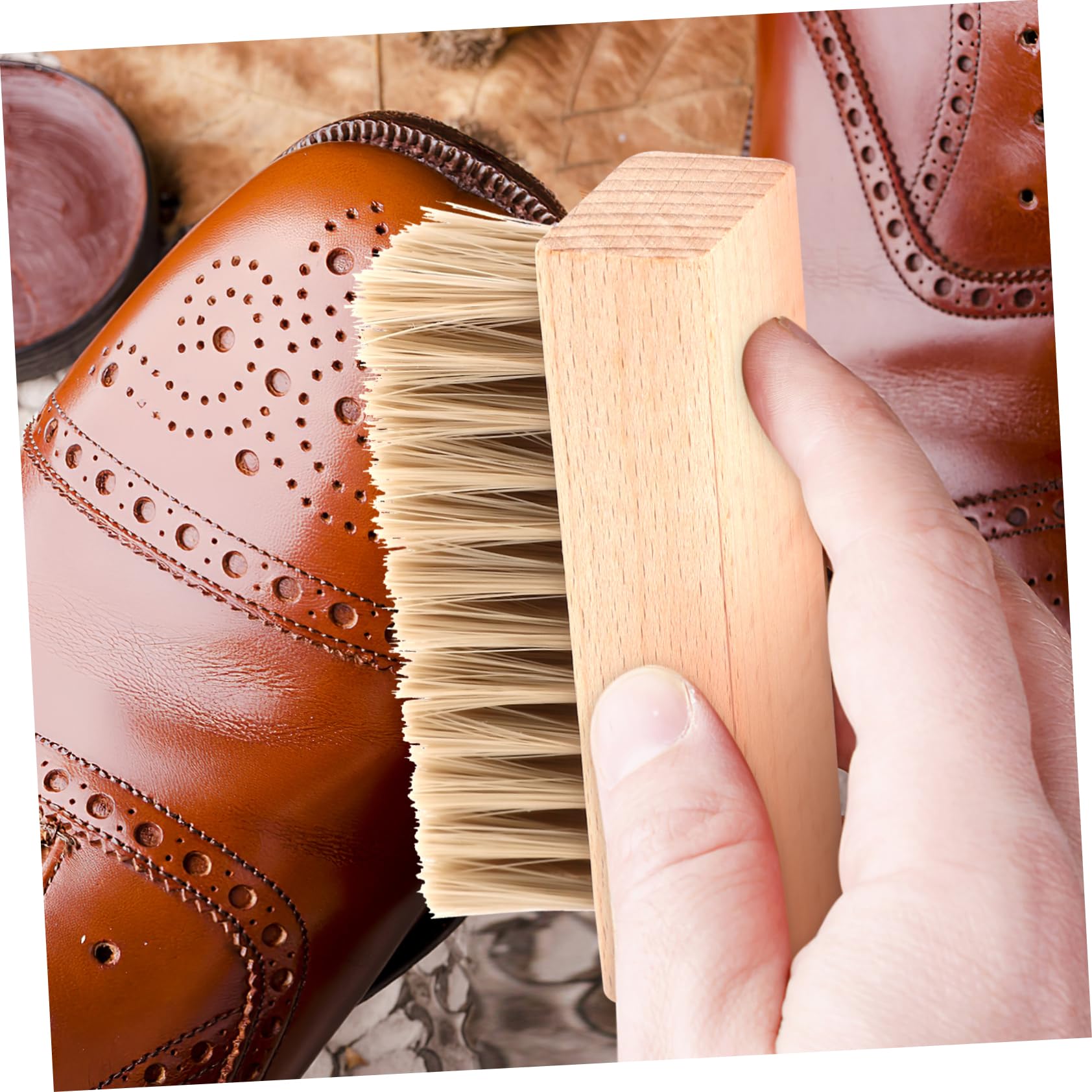 SHERCHPRY 10 Piezas Cepillo para los Zapatos betún para Zapatos Cepillo para Zapatos de Cuero Botas Cepillo de Zapatos Limpieza de cepillos de Zapatos páginas Colocar cepillar
