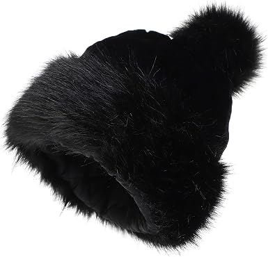 Faux Fur Hat Russian Cossack Pompom Cap 