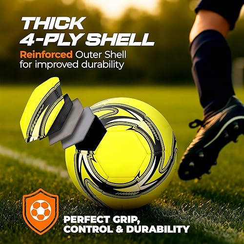 Miniatura 2 de Western Star Soccer Ball Helix- Size 3 4 5 - Official Match Grade Soccer Balls - Attractive and Durable Design