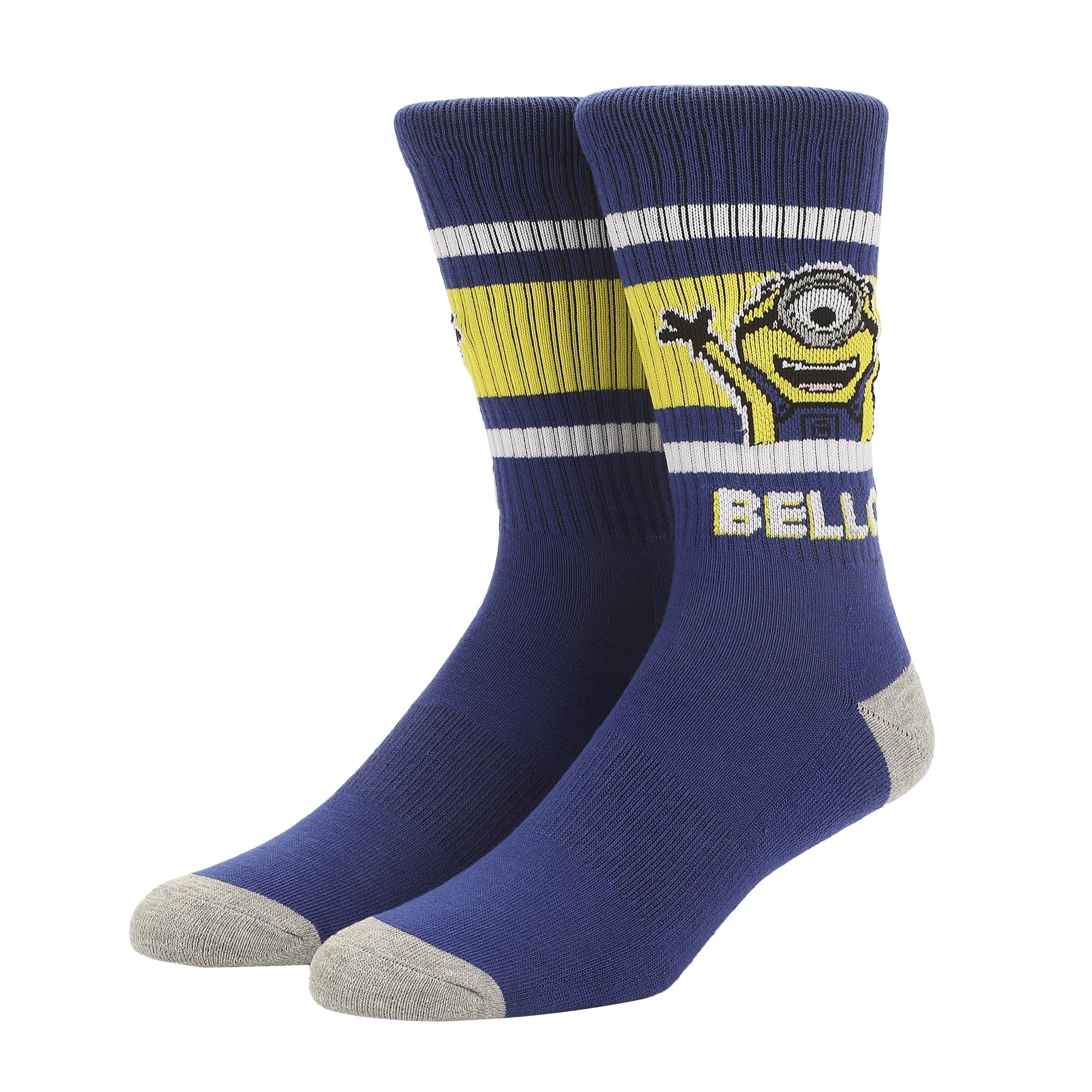 Bioworld Minions Minion Bello Mens Athletic Crew Socks