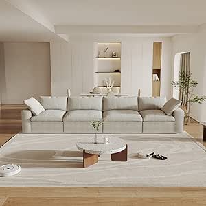 Cloud Modular Sectional Sofa Couch,160" Convertible Couches Wide 4 Seater Sofa for Living Room,Minimalist Deep Sofa Couches,Covers Washable&Replaceable(Khkai)